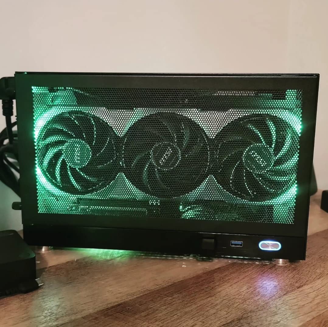 S300 - Mini-ITX PC Gaming Case - Front I/O USB 3.0 Type - C Port - SFX Power Supply 100-130mm - Cable Management System - luminum Mini-ITX Motherboard Small Portable PC Case-Black Customer Review S300 - Mini-ITX PC Gaming Case - Front I/O USB 3.0 Type - C Port - SFX Power Supply 100-130mm - Cable Management System - luminum Mini-ITX Motherboard Small Portable PC Case-Black - Customer Photo 1