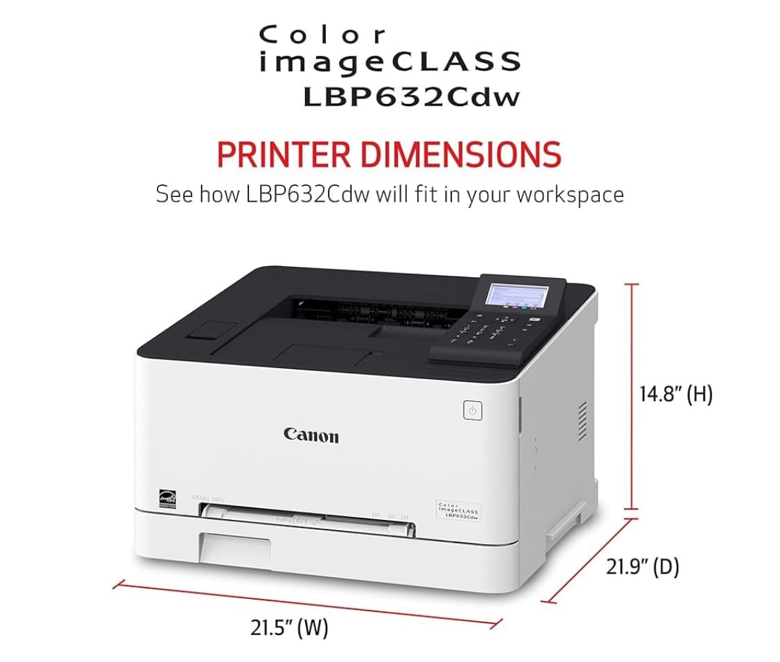 Canon imageCLASS LBP632Cdw - Wireless Duplex Color Laser Printer, Single Function, Home Office, Mobile Ready, 22 PPM Color, White Customer Review Canon imageCLASS LBP632Cdw - Wireless Duplex Color Laser Printer, Single Function, Home Office, Mobile Ready, 22 PPM Color, White - Customer Photo 2