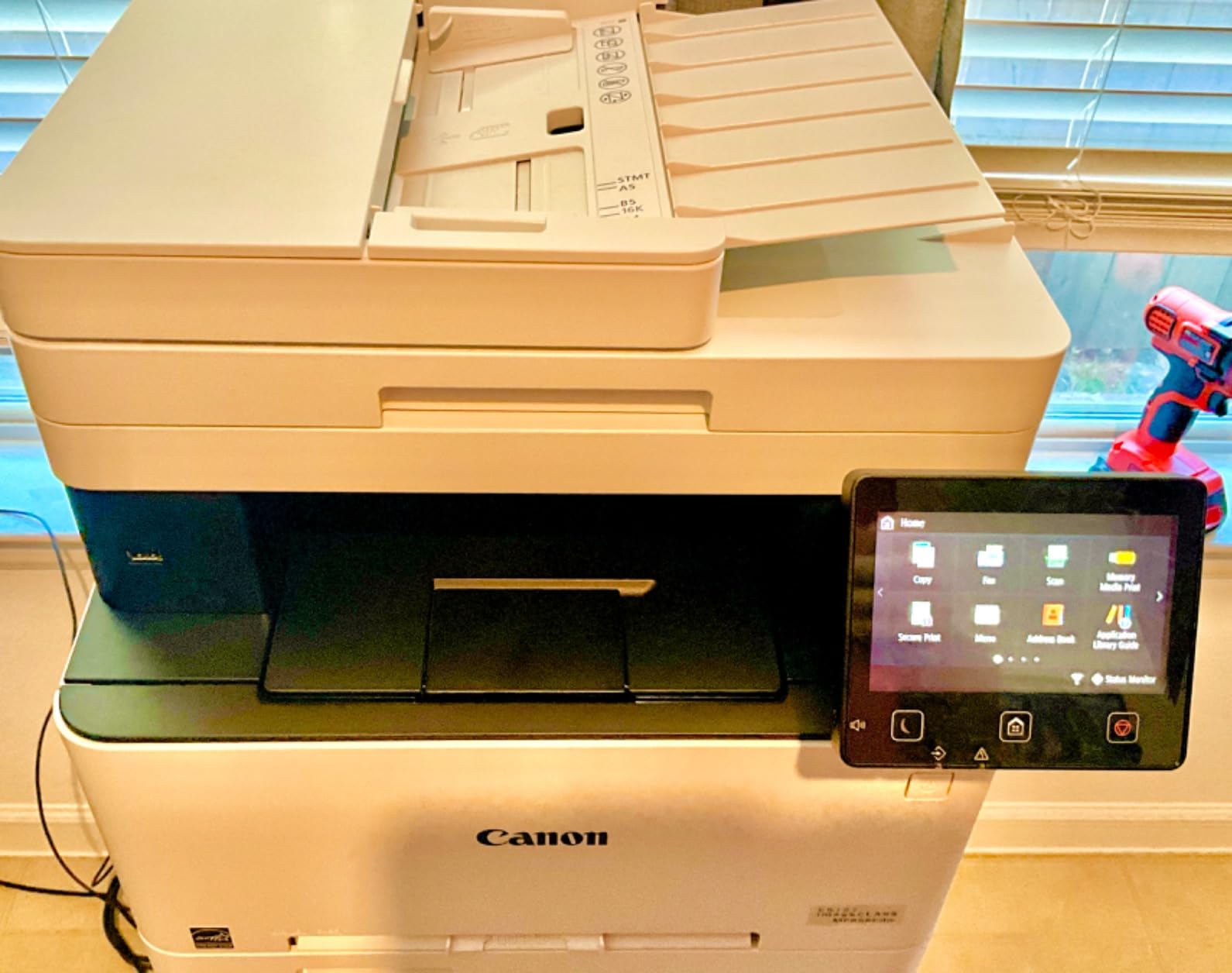 Canon imageCLASS MF656Cdw - Wireless Duplex Color Laser Printer, All-in-One with Copier, Scanner, Fax, Auto Document Feeder, Mobile Ready, 3 Year Limited Warranty, 22 PPM, White Customer Review Canon imageCLASS MF656Cdw - Wireless Duplex Color Laser Printer, All-in-One with Copier, Scanner, Fax, Auto Document Feeder, Mobile Ready, 3 Year Limited Warranty, 22 PPM, White - Customer Photo 1