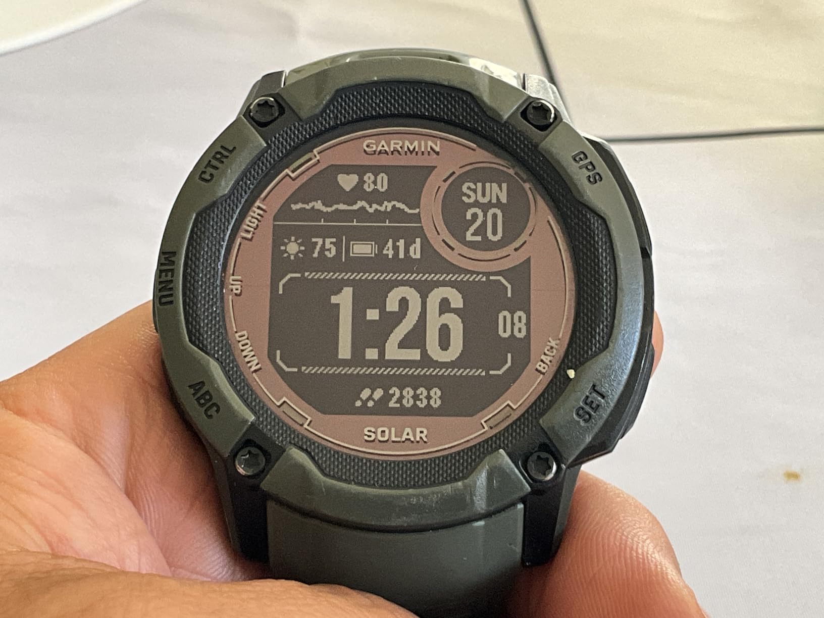 Garmin Instinct 2X Solar - Tactical Edition, Rugged GPS Smartwatch, Built-in Flashlight, Ballistics Calculator, Solar Charging Capability, Coyote Tan customer photo 1