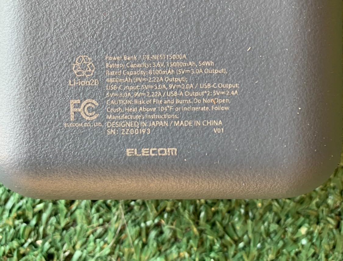 ELECOM NESTOUT Rugged Power Bank, 15000mAh Outdoor Charger, 32W USB C Fast Charging PD, Waterproof IP67, Heavy Duty Shockproof, Tactical Battery Pack for iPhone Tablet Hiking Camping Survival (Gray) - Customer Photo 4