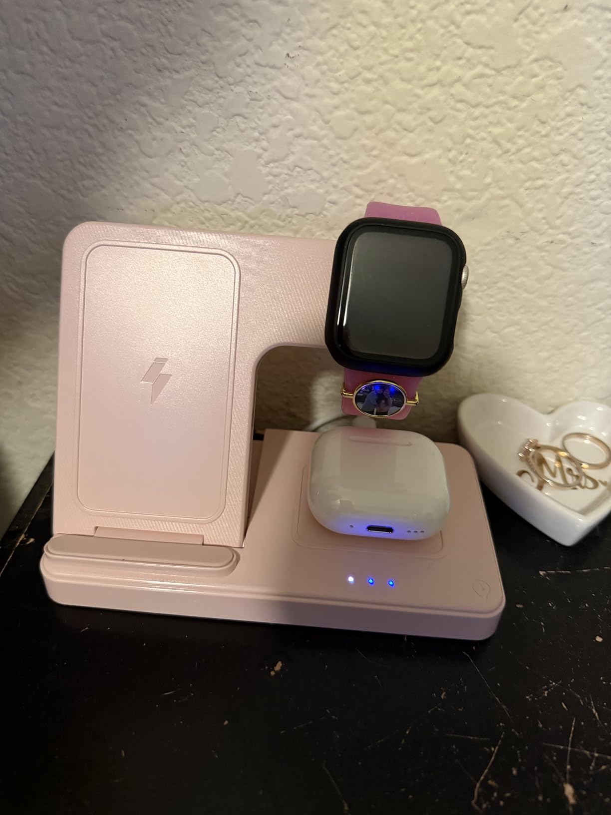 Wireless Charger iPhone Charging Station: 3 in 1 Charger Stand Multiple Devices for Apple - iPhone 17 16e 16 15 14 Pro Max 13 12 11 - Watch 10 9 8 7 6 5 4 3 2 SE and Ultra Series - Airpods 4 3 Pro Customer Review Wireless Charger iPhone Charging Station: 3 in 1 Charger Stand Multiple Devices for Apple - iPhone 17 16e 16 15 14 Pro Max 13 12 11 - Watch 10 9 8 7 6 5 4 3 2 SE and Ultra Series - Airpods 4 3 Pro - Customer Photo 5