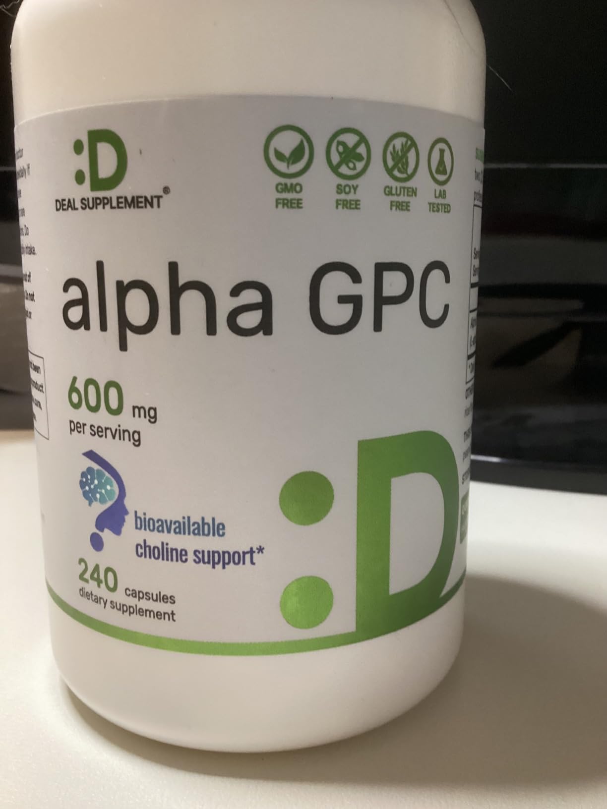 Alpha GPC 600mg Per Serving, 240 Capsules – Bioavailable Choline Replenishment –Nootropic Brain Health Supplements for Memory and Focus – Non-GMO, Gluten Free Customer Review Alpha GPC 600mg Per Serving, 240 Capsules – Bioavailable Choline Replenishment –Nootropic Brain Health Supplements for Memory and Focus – Non-GMO, Gluten Free - Customer Photo 1