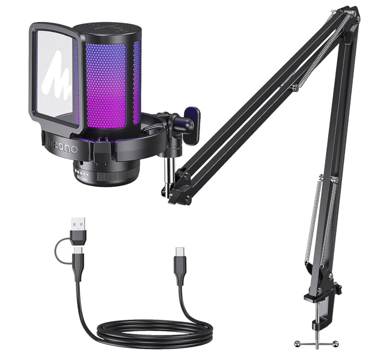 MAONO Gaming USB Microphone, Noise Cancellation Condenser Mic with Mute, Gain, Monitoring, Boom Arm Mic for Streaming, Podcast, Twitch, YouTube, Discord, PC, Computer, PS4, PS5, Mac, GamerWave DGM20S Customer Review MAONO Gaming USB Microphone, Noise Cancellation Condenser Mic with Mute, Gain, Monitoring, Boom Arm Mic for Streaming, Podcast, Twitch, YouTube, Discord, PC, Computer, PS4, PS5, Mac, GamerWave DGM20S - Customer Photo 2