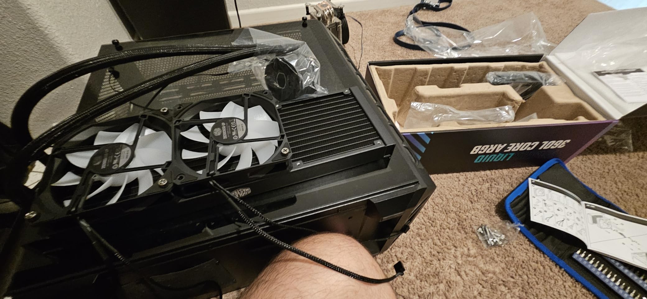 Cooler Master MasterLiquid 360L Core 360mm Close-Loop AIO Liquid Cooler, ARGB Sync, Gen S Coldplate Pump, 120mm PWM, CryoFuze 14W/mK, AMD Ryzen AM5/AM4, Intel LGA1700/1200 - Customer Photo 1