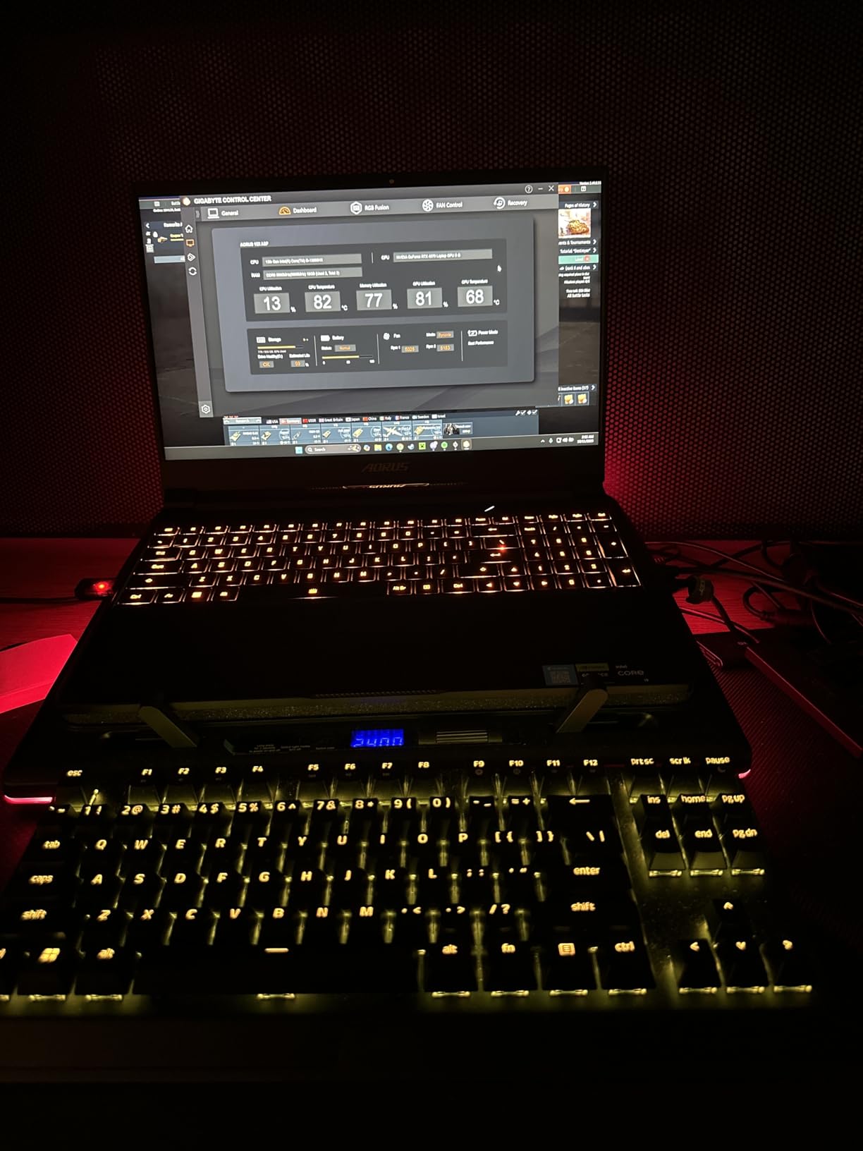 llano V12 RGB Laptop Cooling Pad, Gaming Laptop Cooler with 5.5 Inch Powerful Turbofan, Fast Cooling Laptop 15.6-21in, Adjustable Speed, Touch Control, LCD Screen, Black (RGB) - Customer Photo 2