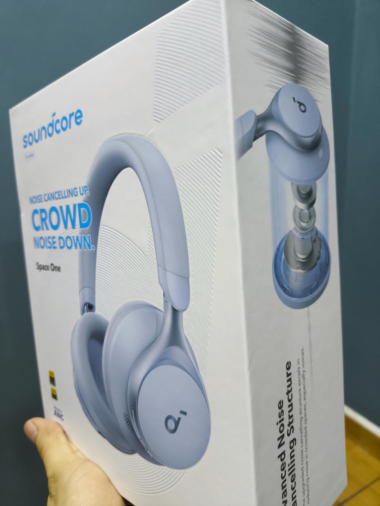 Soundcore by Anker, Space One, Active Noise Cancelling Headphones, 2X Stronger Voice Reduction, 40H ANC Playtime, App Control, LDAC Hi-Res Wireless Audio, Comfortable Fit, Clear Calls, Bluetooth 5.3 - Customer Photo 2
