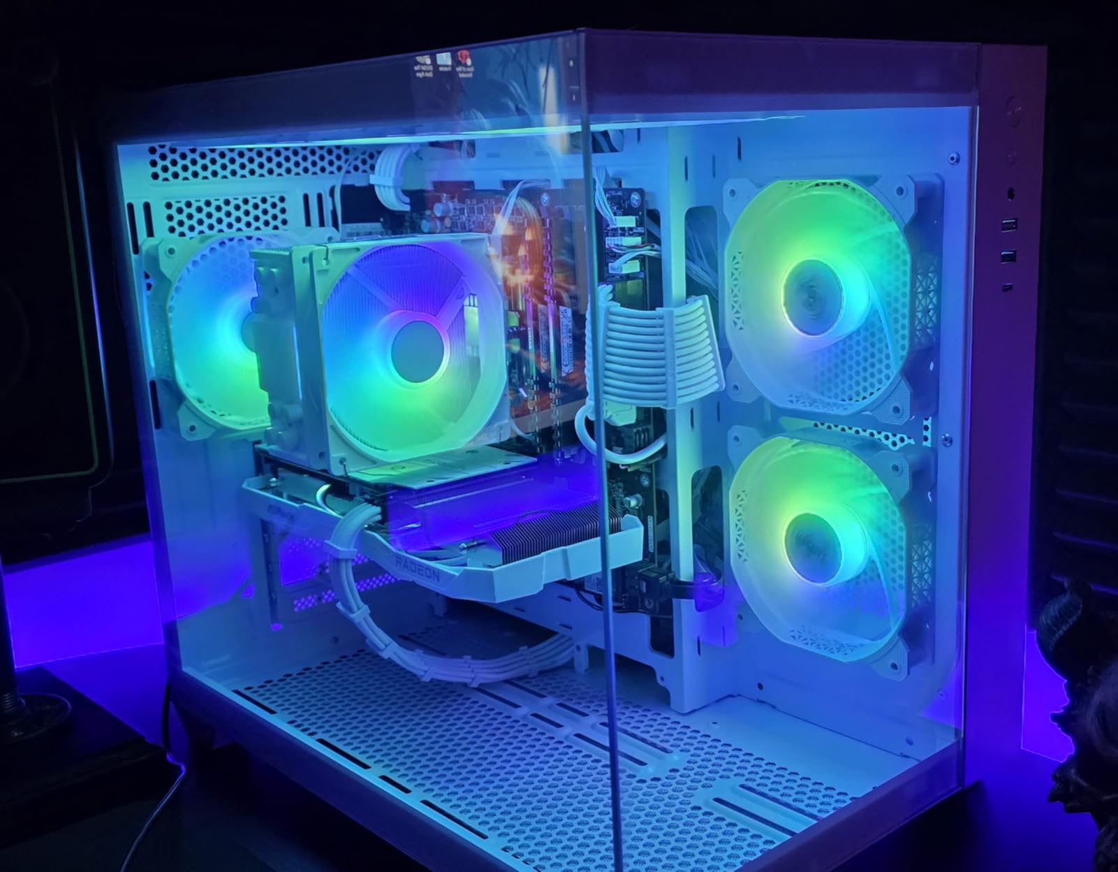 MUSETEX ATX PC Case, 6 PWM ARGB Fans Pre-Installed, 360MM RAD Support, Type-C Gaming PC Case, 270° Full View Tempered Glass Mid Tower, Pure White ATX Computer Case,Y6 Customer Review MUSETEX ATX PC Case, 6 PWM ARGB Fans Pre-Installed, 360MM RAD Support, Type-C Gaming PC Case, 270° Full View Tempered Glass Mid Tower, Pure White ATX Computer Case,Y6 - Customer Photo 2