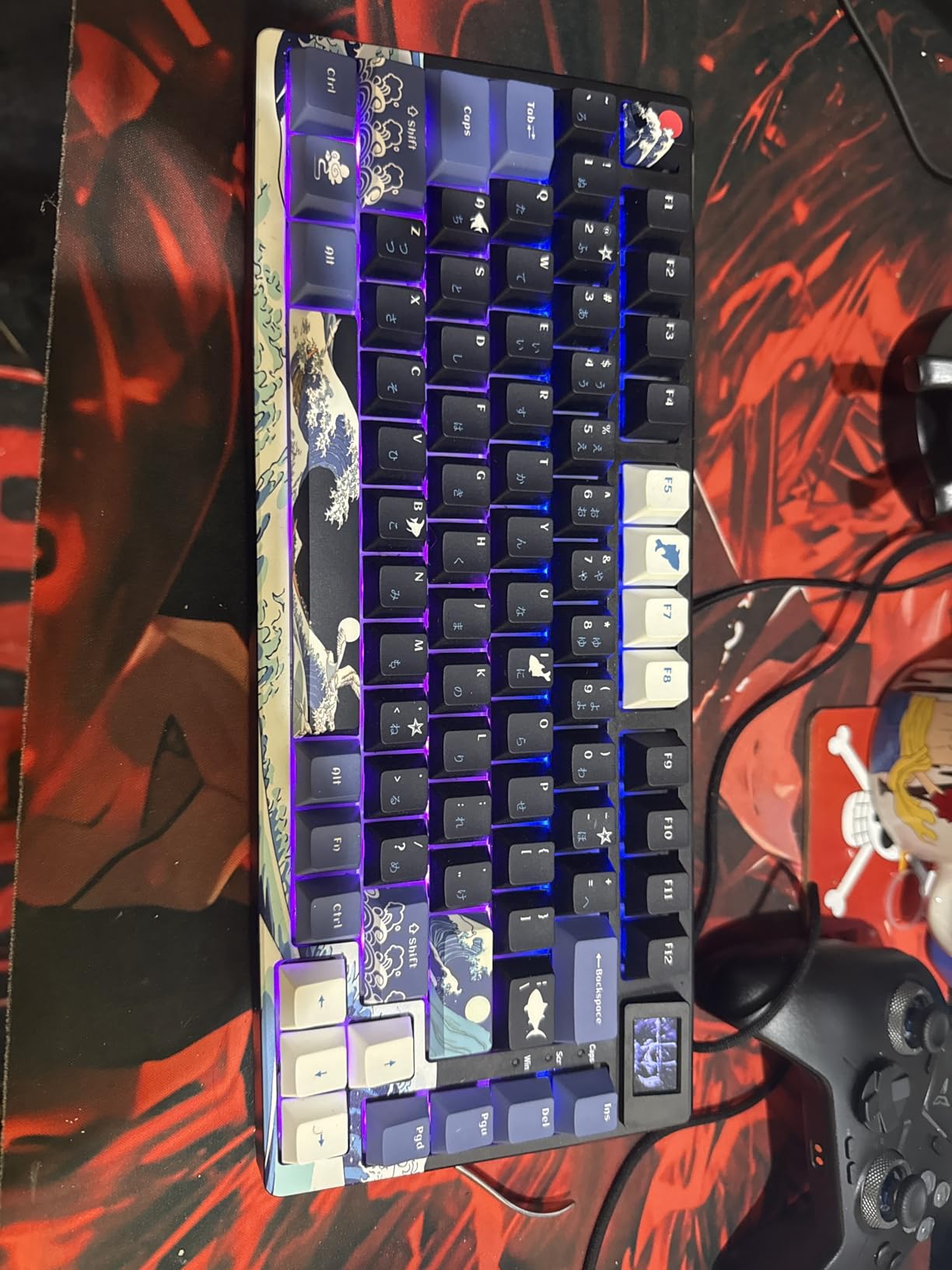 Womier S-K80 75% Keyboard with Color Multimedia Display Mechanical Gaming Keyboard, Wired Hot Swappable Gasket Mount RGB Custom Key Board, Pre-lubed Stabilizer for Mac/Win, Black Kanagawa - Customer Photo 1