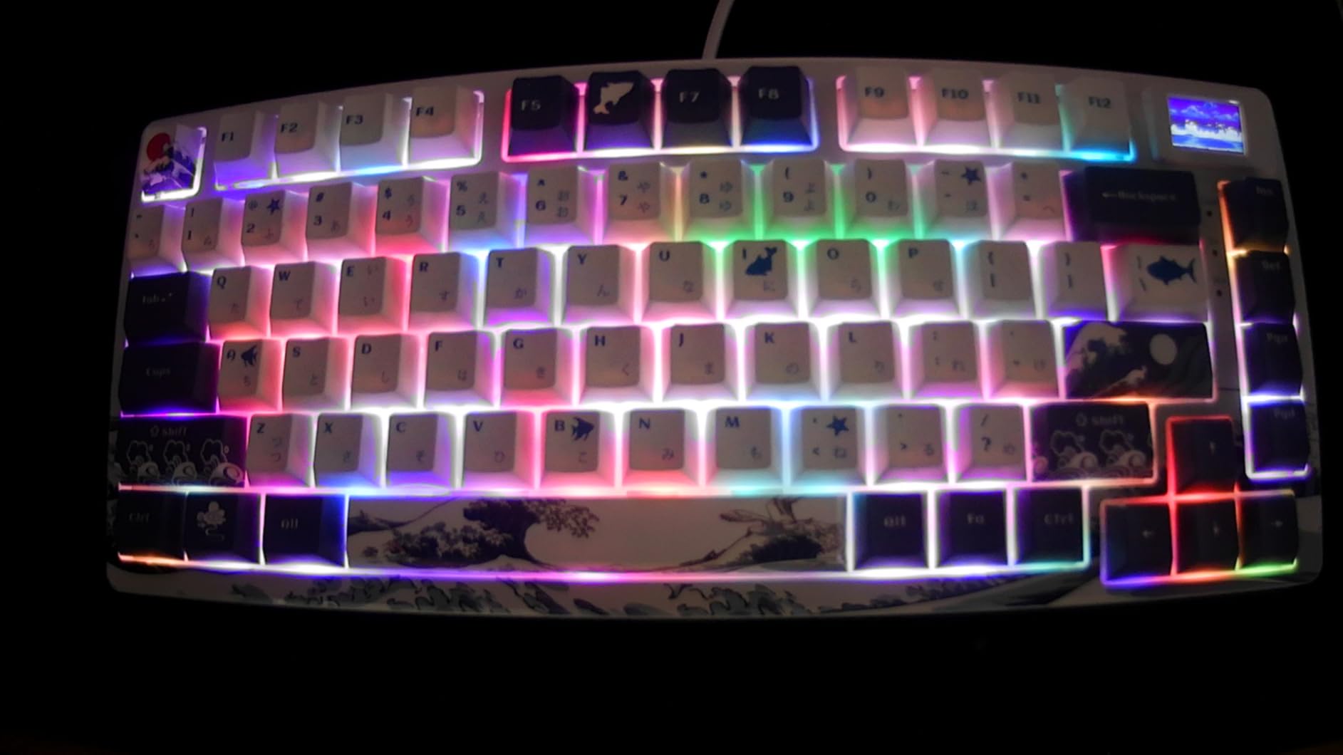 Womier S-K80 75% Keyboard with Color Multimedia Display Mechanical Gaming Keyboard, Wired Hot Swappable Gasket Mount RGB Custom Key Board, Pre-lubed Stabilizer for Mac/Win, Black Kanagawa - Customer Photo 2