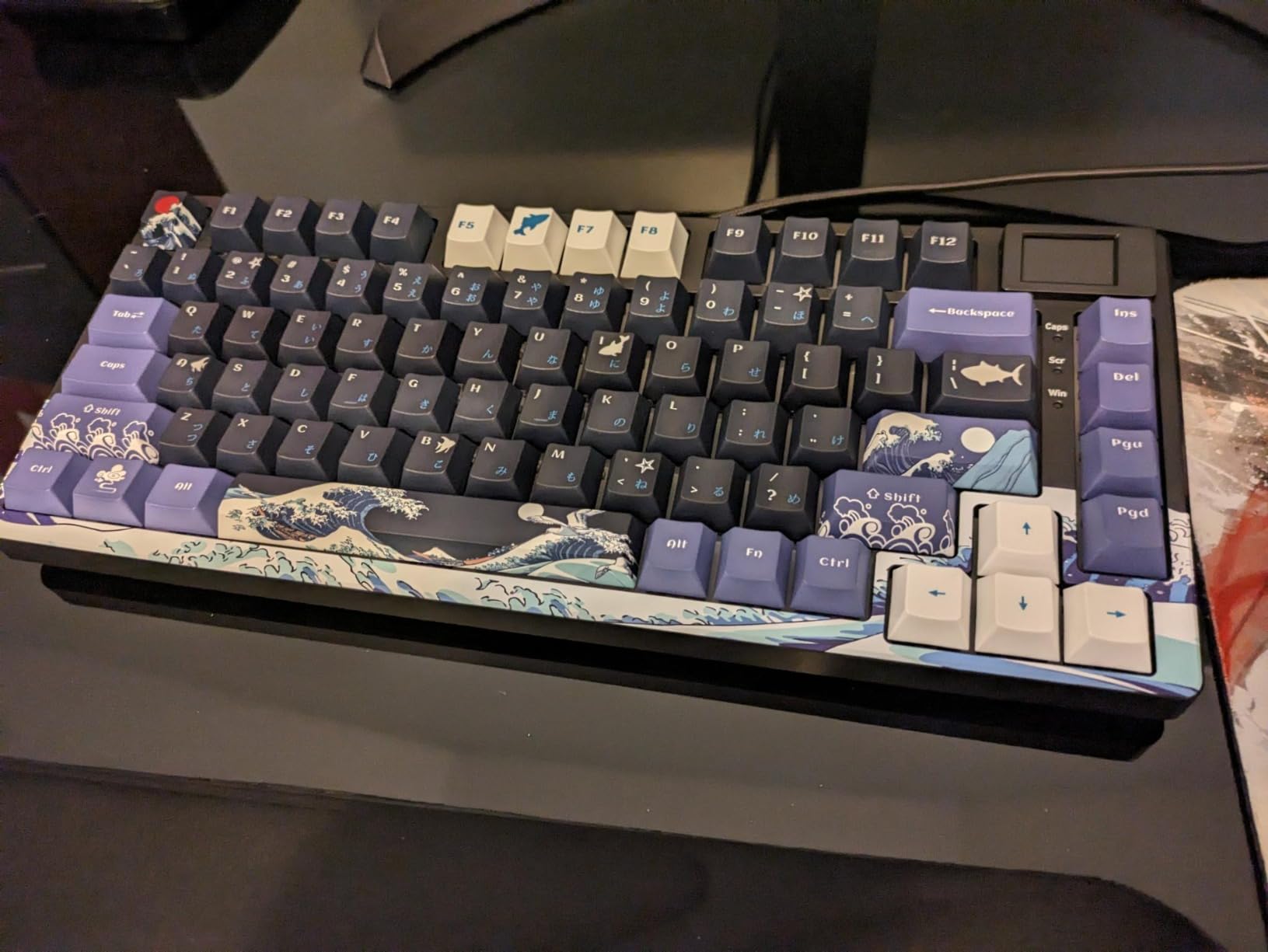 Womier S-K80 75% Keyboard with Color Multimedia Display Mechanical Gaming Keyboard, Wired Hot Swappable Gasket Mount RGB Custom Key Board, Pre-lubed Stabilizer for Mac/Win, Black Kanagawa Customer Review Womier S-K80 75% Keyboard with Color Multimedia Display Mechanical Gaming Keyboard, Wired Hot Swappable Gasket Mount RGB Custom Key Board, Pre-lubed Stabilizer for Mac/Win, Black Kanagawa - Customer Photo 4