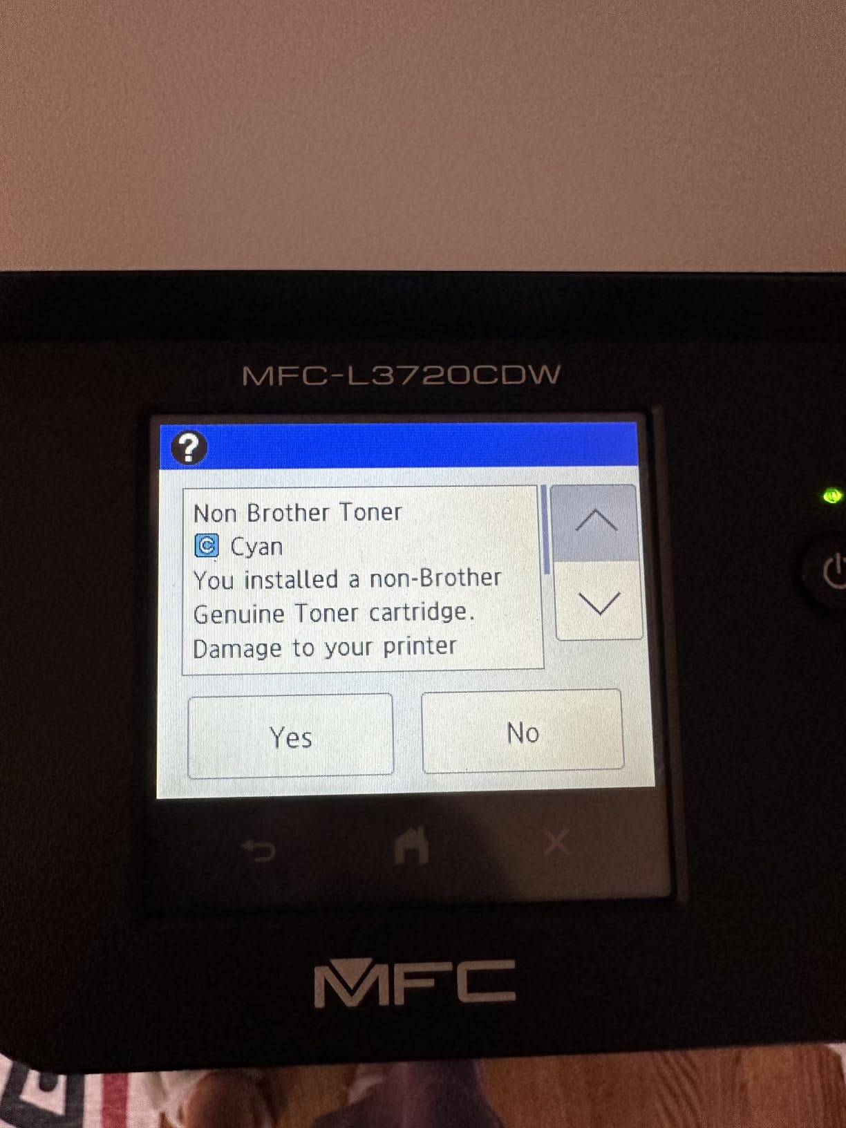 Brother MFC-L3720CDW Wireless Color Laser Printer with Scanner, Copier and Fax | Auto Duplex and 250-Sheet Capacity | Includes Refresh Subscription Trial(1). Amazon Dash Replenishment Ready Customer Review Brother MFC-L3720CDW Wireless Color Laser Printer with Scanner, Copier and Fax | Auto Duplex and 250-Sheet Capacity | Includes Refresh Subscription Trial(1). Amazon Dash Replenishment Ready - Customer Photo 4