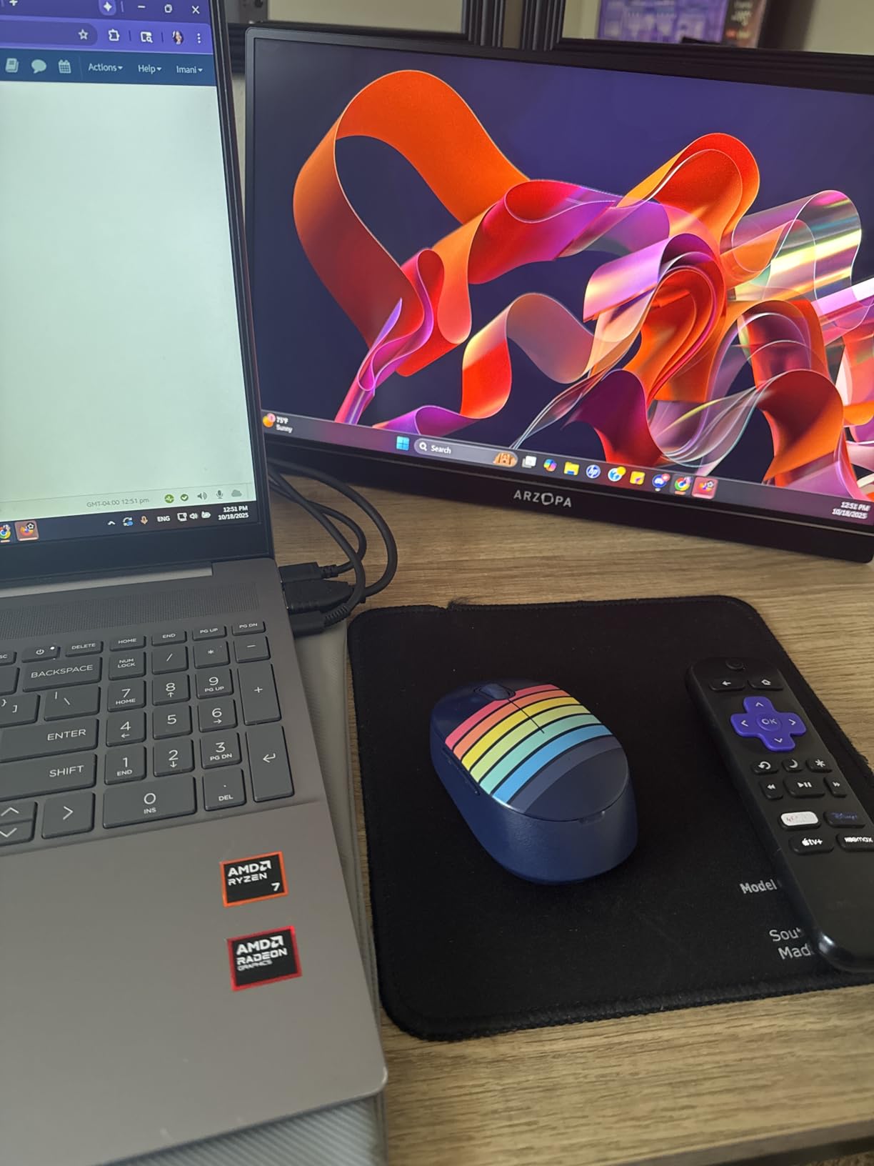 ARZOPA 16.1'' 144Hz Portable Gaming Monitor, 106% sRGB 1080P FHD Kickstand Portable Monitor with HDR, Ultra Slim, Eye Care, External Second Screen for Laptop, PC, PS5, Mac, Xbox-Z1FC - Customer Photo 4