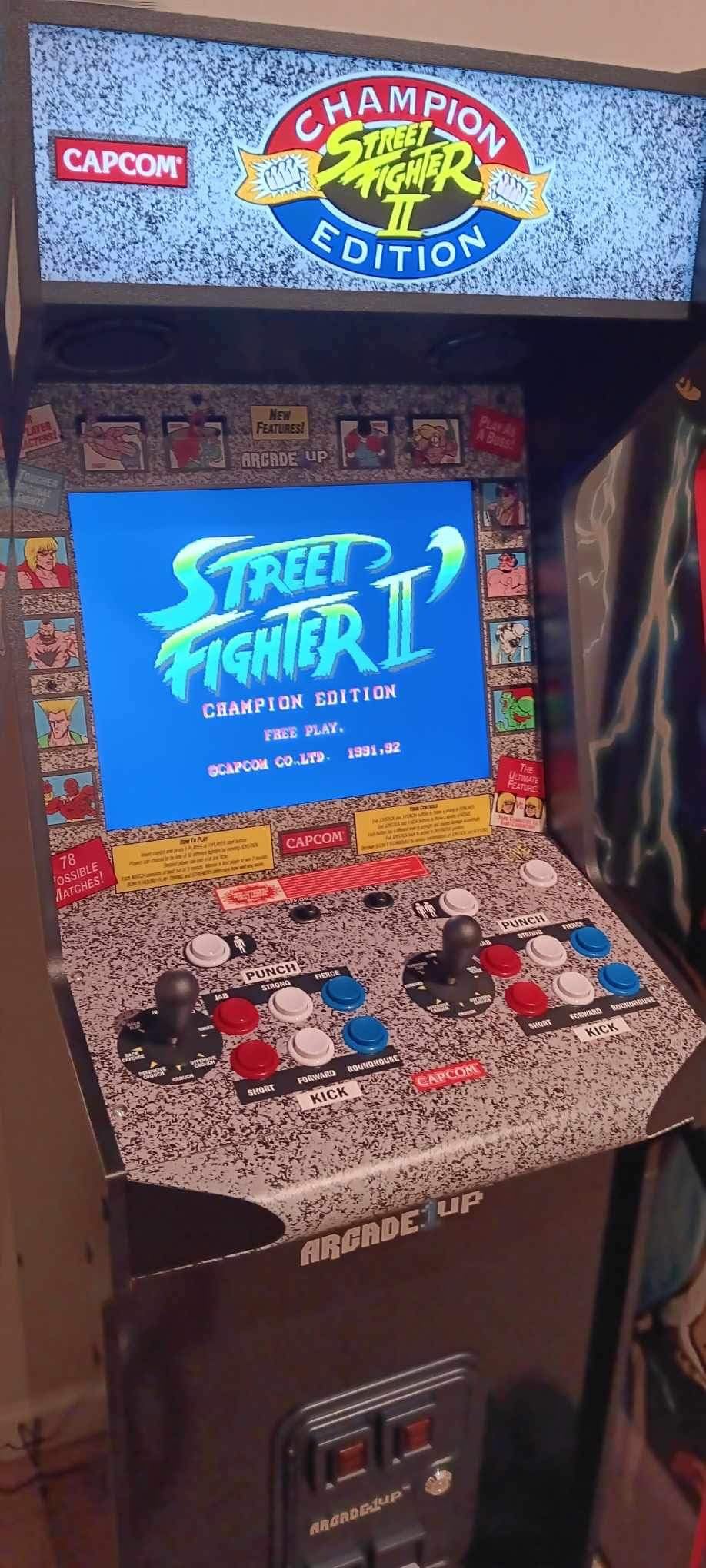ARCADE1UP Street Fighter II CE HS-5 Deluxe Arcade Machine, Compact 5' Tall Stand-Up Cabinet with 14 Classic Games and 17'' BOE Screen - Customer Photo 4