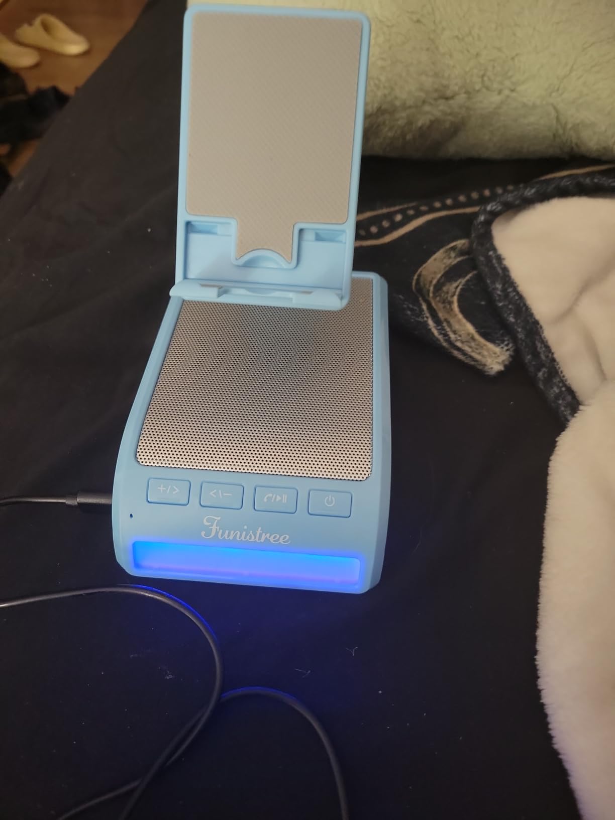 Men Him Husband Dad Gifts from Daughter Son Wife, Cell Phone Stand with Wireless Bluetooth Speaker, Tech Gadget Adjustable Detachable White Noise Sound Machine Men Christmas Xmas Birthday Gifts - Customer Photo 2