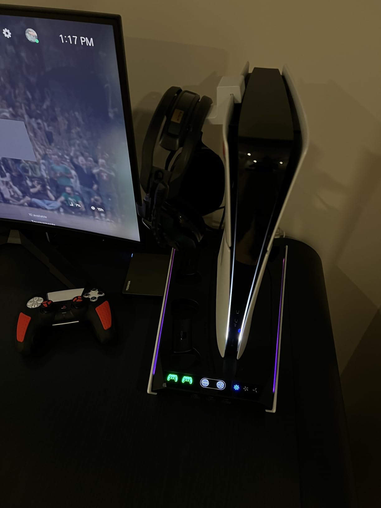 PS5/Slim/Pro Stand for Disc & Digital Console, PS5 Cooling & Charging Station with RGB Ambient Lighting, PS5 Controller Charger Built-in 3 Level Fan, PS5/Slim/Pro Accessories for PlayStation 5 Case Customer Review PS5/Slim/Pro Stand for Disc & Digital Console, PS5 Cooling & Charging Station with RGB Ambient Lighting, PS5 Controller Charger Built-in 3 Level Fan, PS5/Slim/Pro Accessories for PlayStation 5 Case - Customer Photo 3