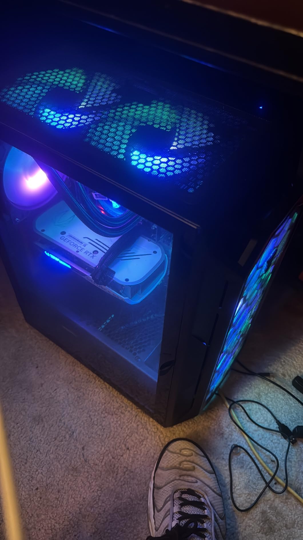 ViprTech Overlord 2.0 Liquid-Cooled PC - AMD Ryzen 7 5700X (4.6Ghz Turbo), AMD RX 9060 XT 16GB, 32GB DDR4 3200, 2TB SSD, Black Wood Case, RGB Keyboard Mouse, VR-Ready, WiFi BT, Win 11, Computer Tower customer photo 1