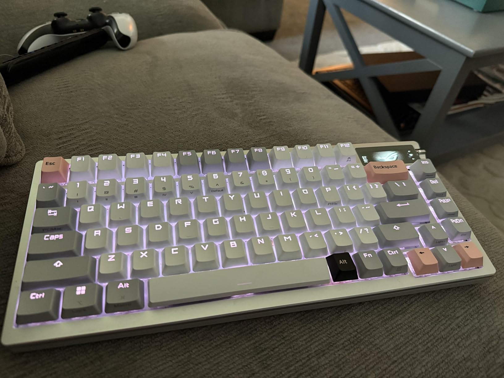ASUS ROG Azoth Wireless Mechanical Gaming Keyboard – 75% TKL, Tri-Mode Connectivity, Hot Swappable Pre-lubed ROG NX Snow Linear Switches, PBT Keycaps, RGB, OLED Display, PC/Mac Support - Black Customer Review ASUS ROG Azoth Wireless Mechanical Gaming Keyboard – 75% TKL, Tri-Mode Connectivity, Hot Swappable Pre-lubed ROG NX Snow Linear Switches, PBT Keycaps, RGB, OLED Display, PC/Mac Support - Black - Customer Photo 2