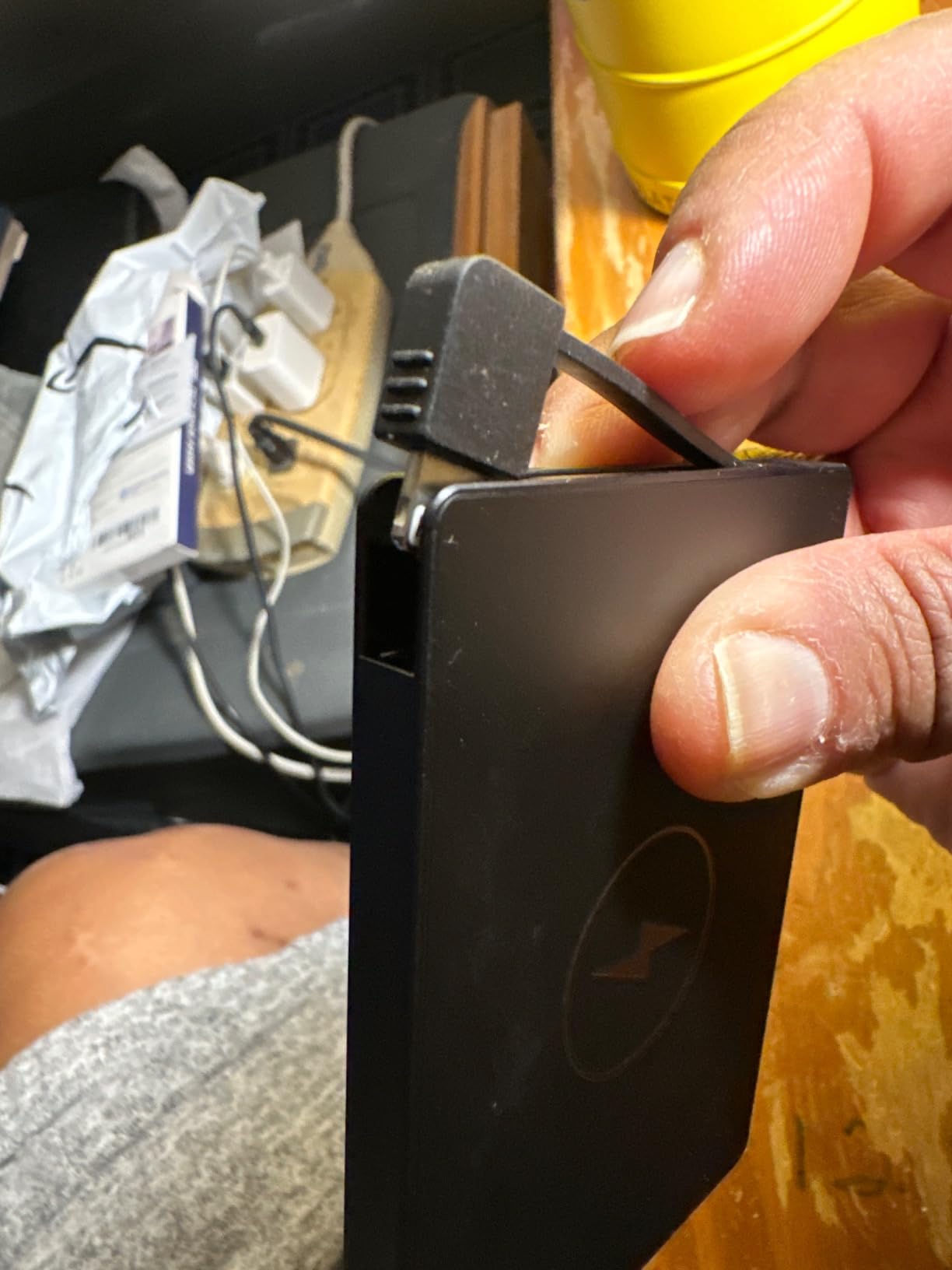 Clutch Pro Portable iPhone Charger for Travel 5000 mAH TSA Approved Magnetic Airplane Safe Portable Charger only Compatible with iPhone 14 & Older Devices with Built-in Lightning Cable 3.7 oz - Black - Customer Photo 3