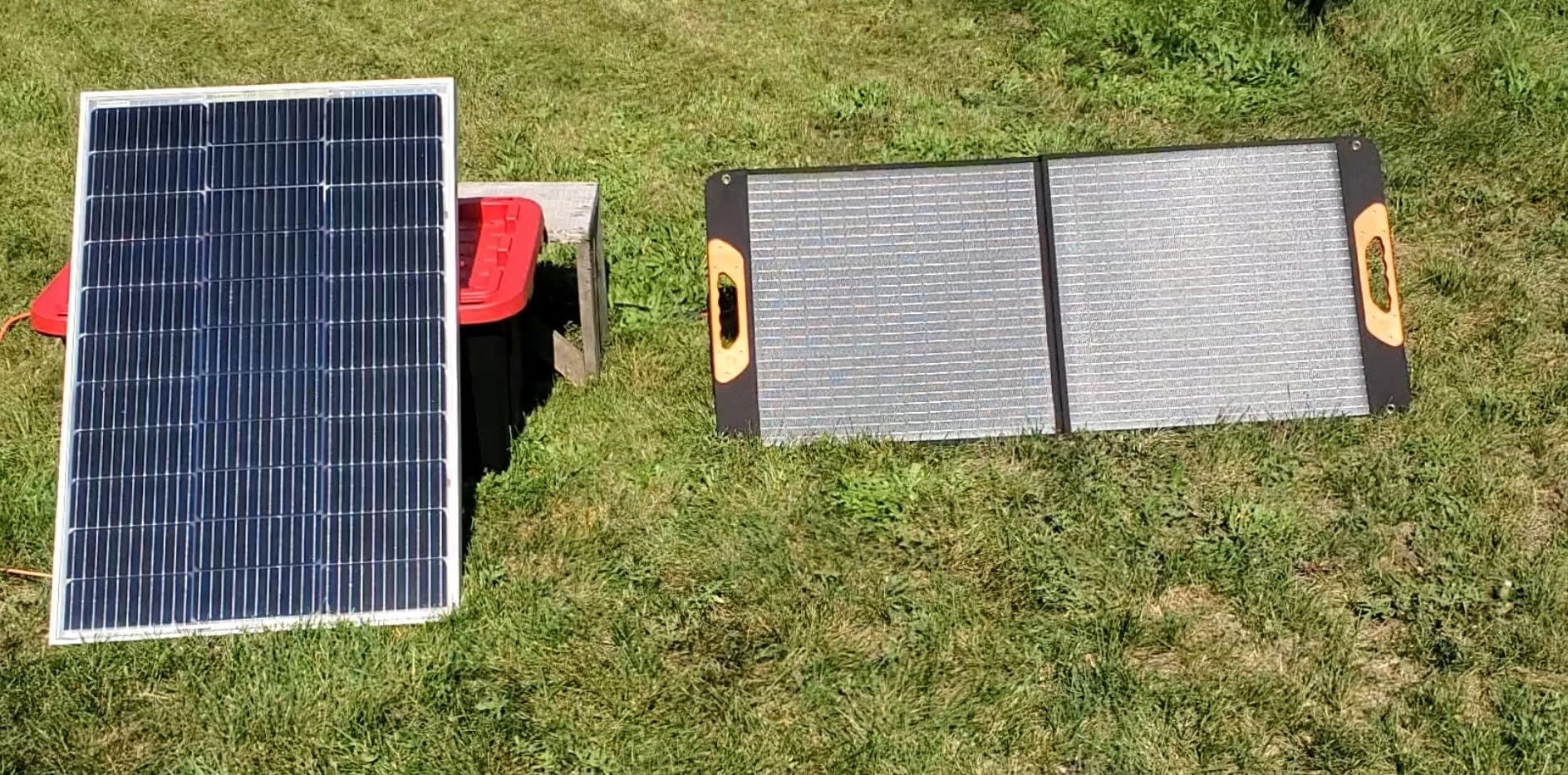 100W Portable Solar Panel,RV Essentials, 20V ETFE Foldable Solar Charger for Power Station,QC3.0 USB-A &Type-C Output,23.5% High Efficiency IP67 Waterproof for Camping RV Hurricane - Customer Photo 1