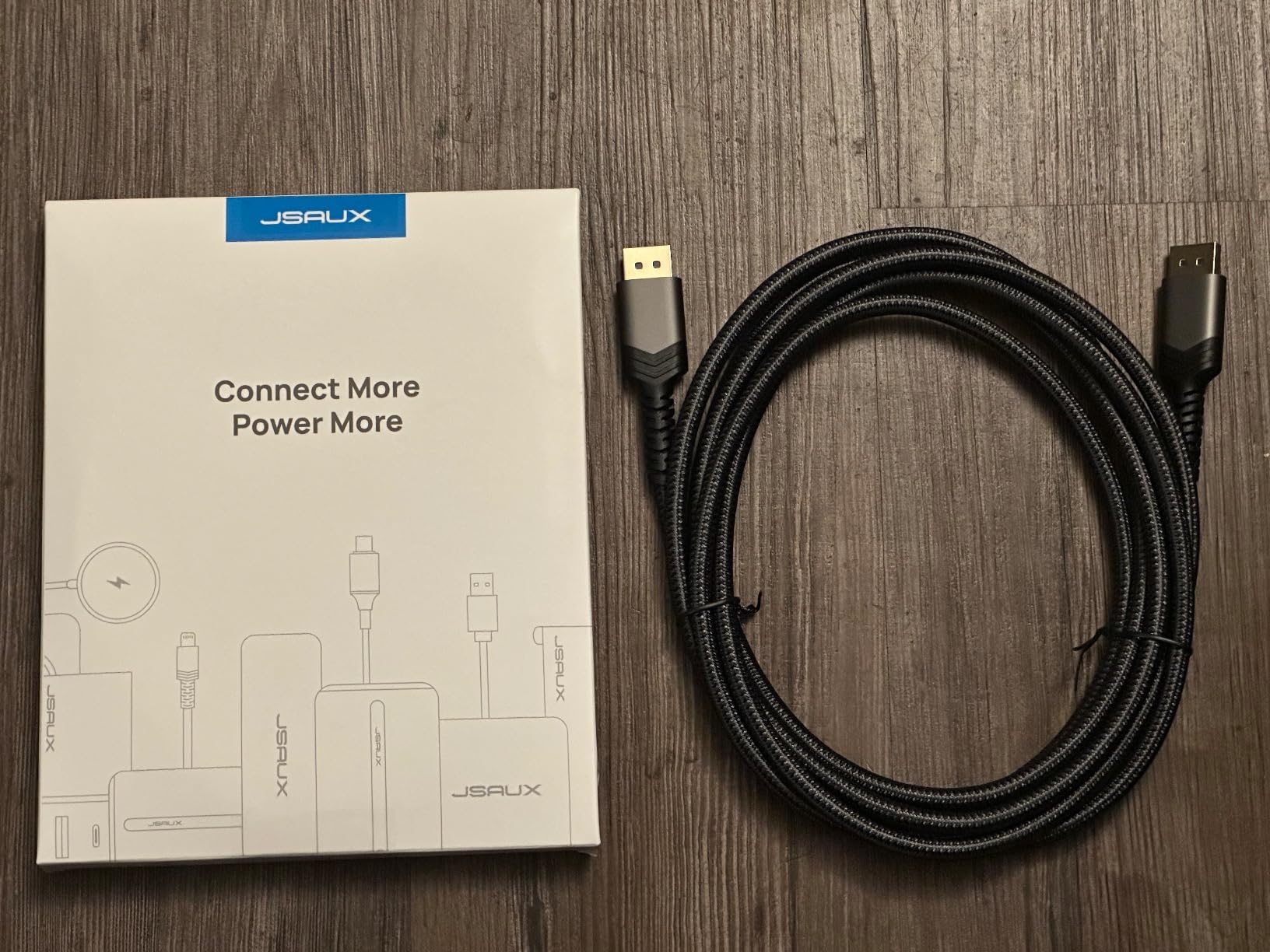 JSAUX DisplayPort 2.1 Cable - 13FT, Supports 16K@60Hz, 8K@120Hz, 4K@240Hz, Backward Compatible with DP1.4/DP1.2, Compatible with Monitor, Laptop, Graphics - Customer Photo 2