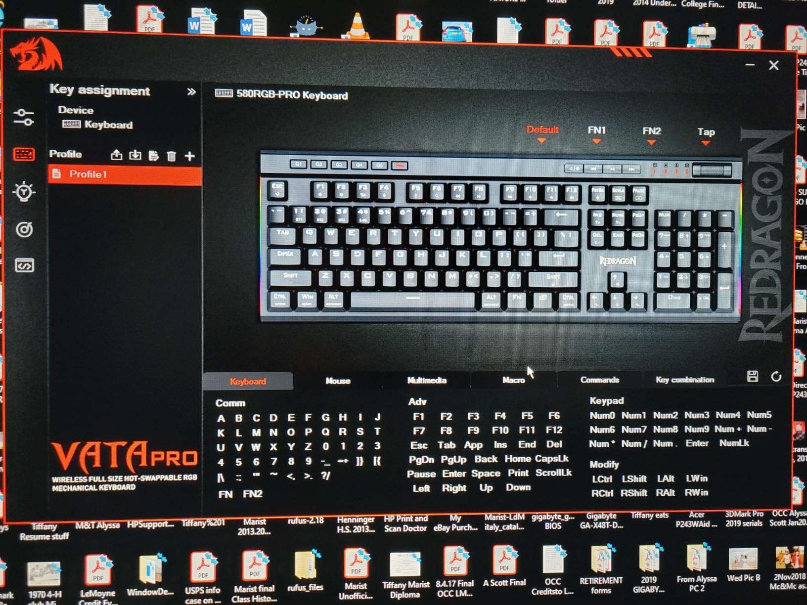 Redragon K580 PRO Wireless RGB Gaming Keyboard, 3-Modes 104 Keys Mechanical Keyboard w/Hot-Swap Socket, Dedicated Media Controls & Onboard Macro Recording, Linear Red Switch - Customer Photo 4