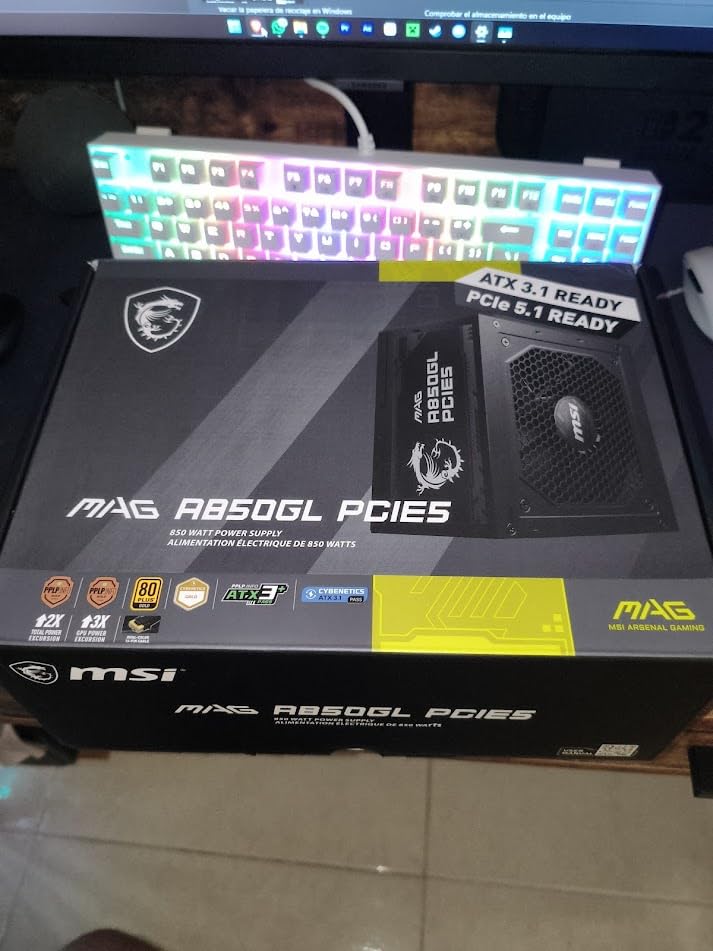 MSI MAG A1000GL PCIE5, Fully Modular Compact Gaming 1000W Power Supply, 80+ Gold, ATX 3.1 & PCIe 5.1 Ready, Native Dual-Color 12V-2x6 Cable, 10 Year Warranty Customer Review MSI MAG A1000GL PCIE5, Fully Modular Compact Gaming 1000W Power Supply, 80+ Gold, ATX 3.1 & PCIe 5.1 Ready, Native Dual-Color 12V-2x6 Cable, 10 Year Warranty - Customer Photo 2