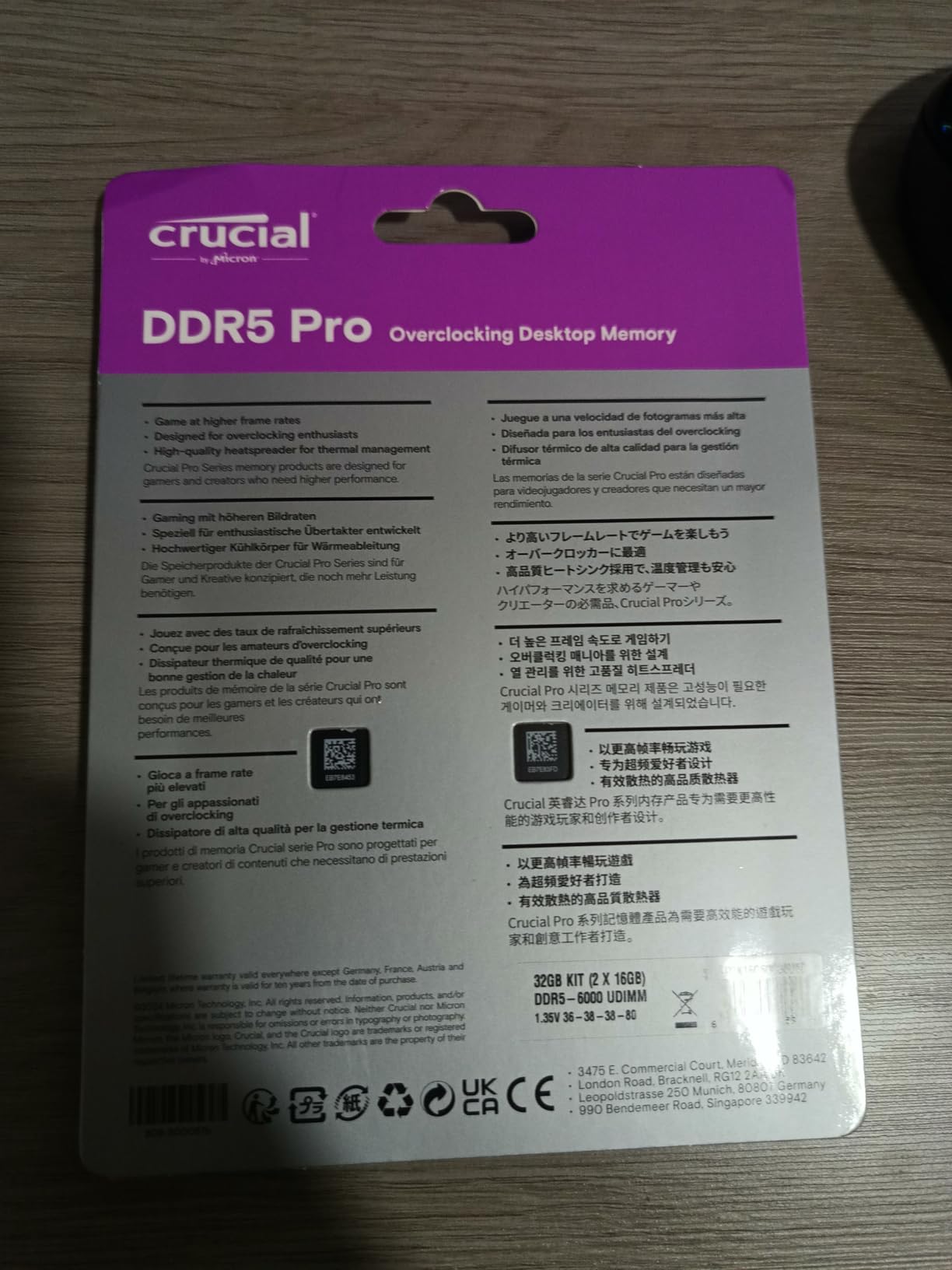 Crucial Pro 32GB DDR5 RAM Kit (2x16GB),CL36 6000MHz, Overclocking Desktop Gaming Memory, Intel XMP 3.0 & AMD Expo Compatible, Black - CP2K16G60C36U5B Customer Review Crucial Pro 32GB DDR5 RAM Kit (2x16GB),CL36 6000MHz, Overclocking Desktop Gaming Memory, Intel XMP 3.0 & AMD Expo Compatible, Black - CP2K16G60C36U5B - Customer Photo 2