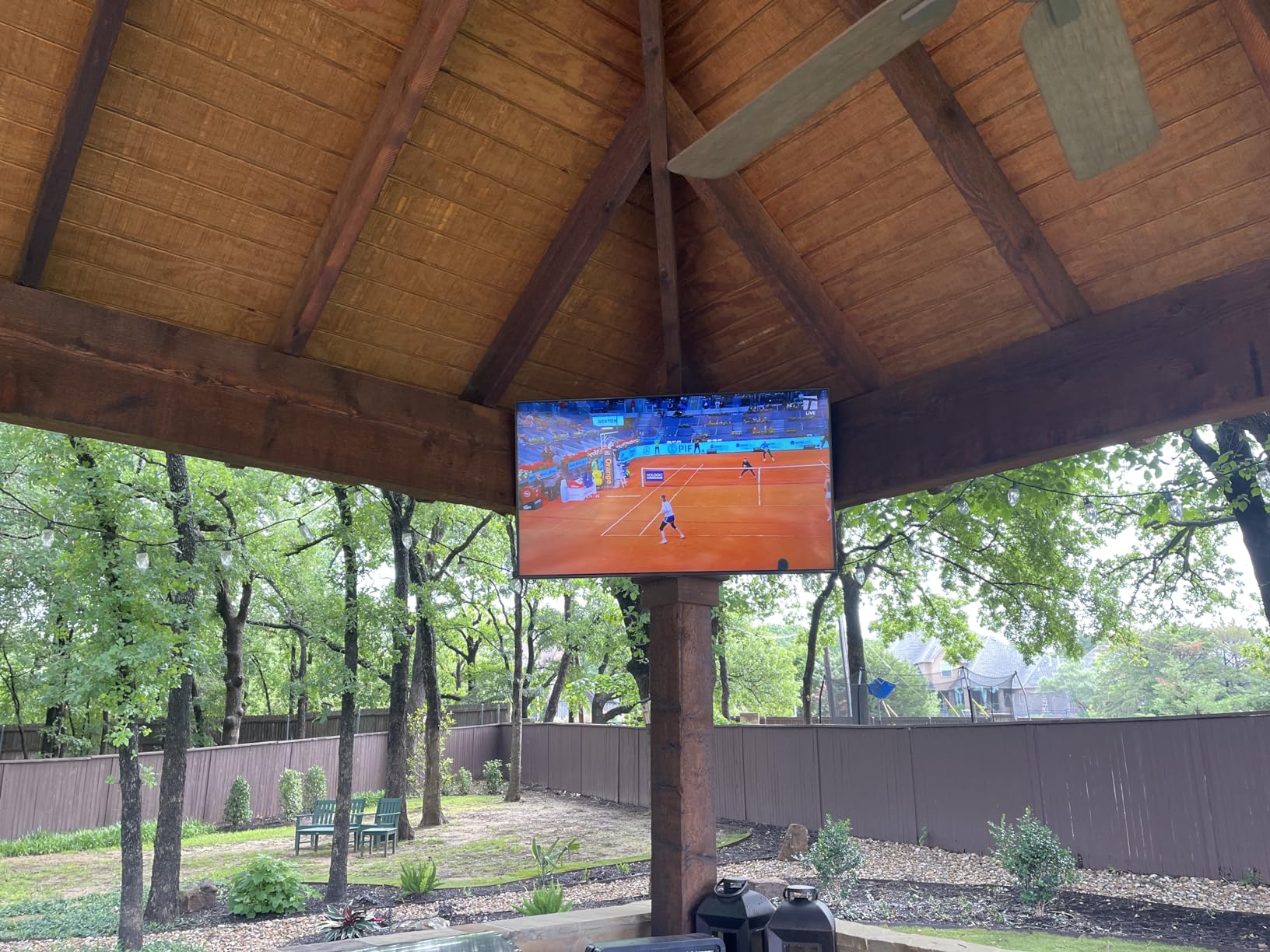 Titan S100 QLED 32 Inch Covered Patio Outdoor TV, IP65 Weatherproof, Tizen, 4K, Dlby Atmos, Bonus: Premium Tv Cover + Stream Stick, Assembled in USA 2 Yr Warranty Customer Review Titan S100 QLED 32 Inch Covered Patio Outdoor TV, IP65 Weatherproof, Tizen, 4K, Dlby Atmos, Bonus: Premium Tv Cover + Stream Stick, Assembled in USA 2 Yr Warranty - Customer Photo 1