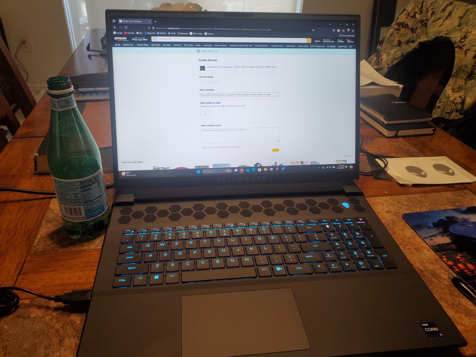 M18 Gaming Laptop - 18-inch QHD+ 165Hz 3ms Display, Intel Core i7-14700HX, 16GB DDR5 RAM, 1TB SSD, NVIDIA GeForce RTX 4070 8GB GDDR6, Windows 11 Home, Onsite Service - Dark Metallic Moon customer photo 1
