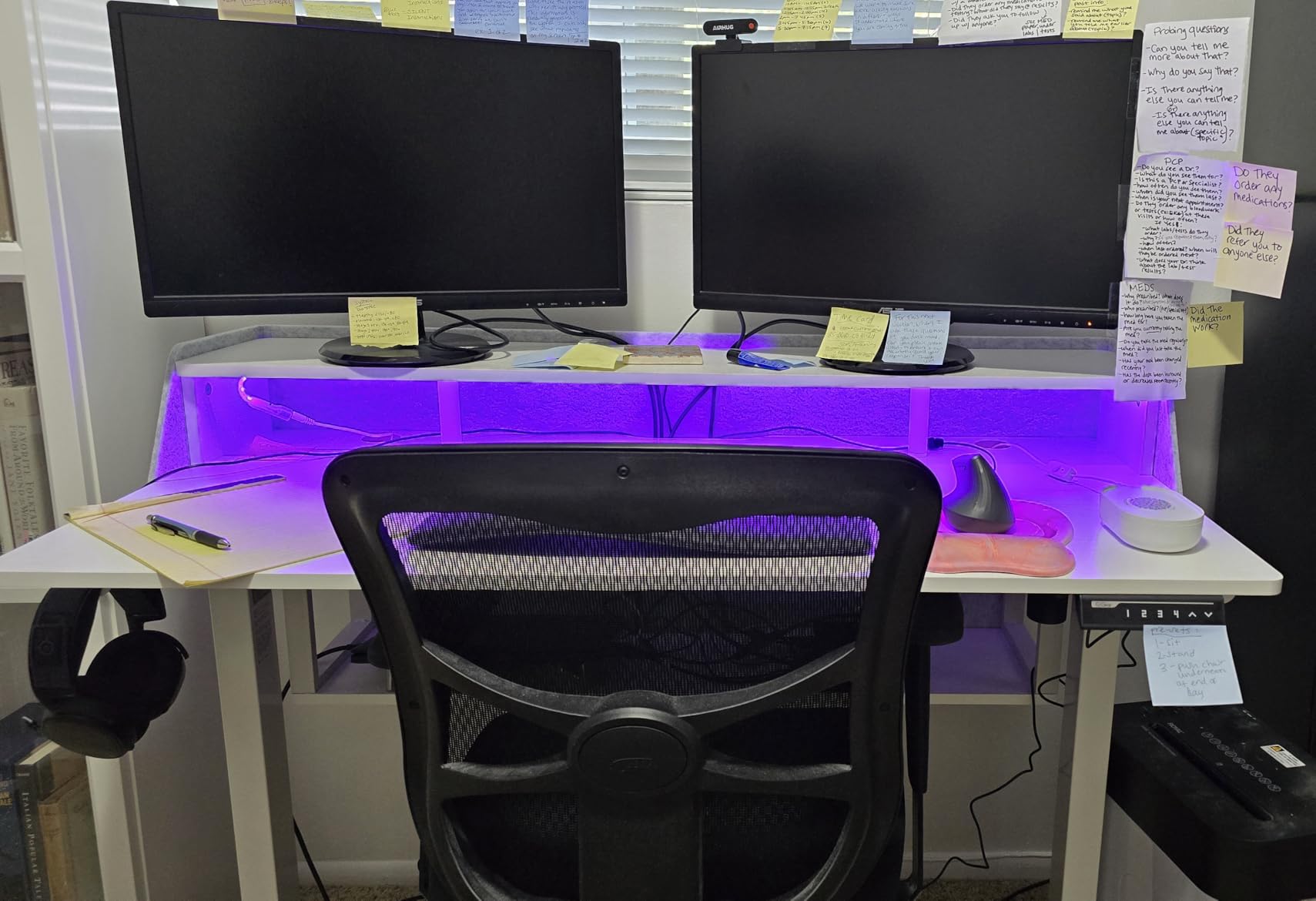 ErGear Standing Desk with LED Strip, 55″ x 28″ Electric Height Adjustable RGB Gaming Table with Shelf, Sit Stand Desk with Dual Cable Holes, C-Clamp Mount Compatible, 4 Preset Heights, Black Customer Review ErGear Standing Desk with LED Strip, 55″ x 28″ Electric Height Adjustable RGB Gaming Table with Shelf, Sit Stand Desk with Dual Cable Holes, C-Clamp Mount Compatible, 4 Preset Heights, Black - Customer Photo 1