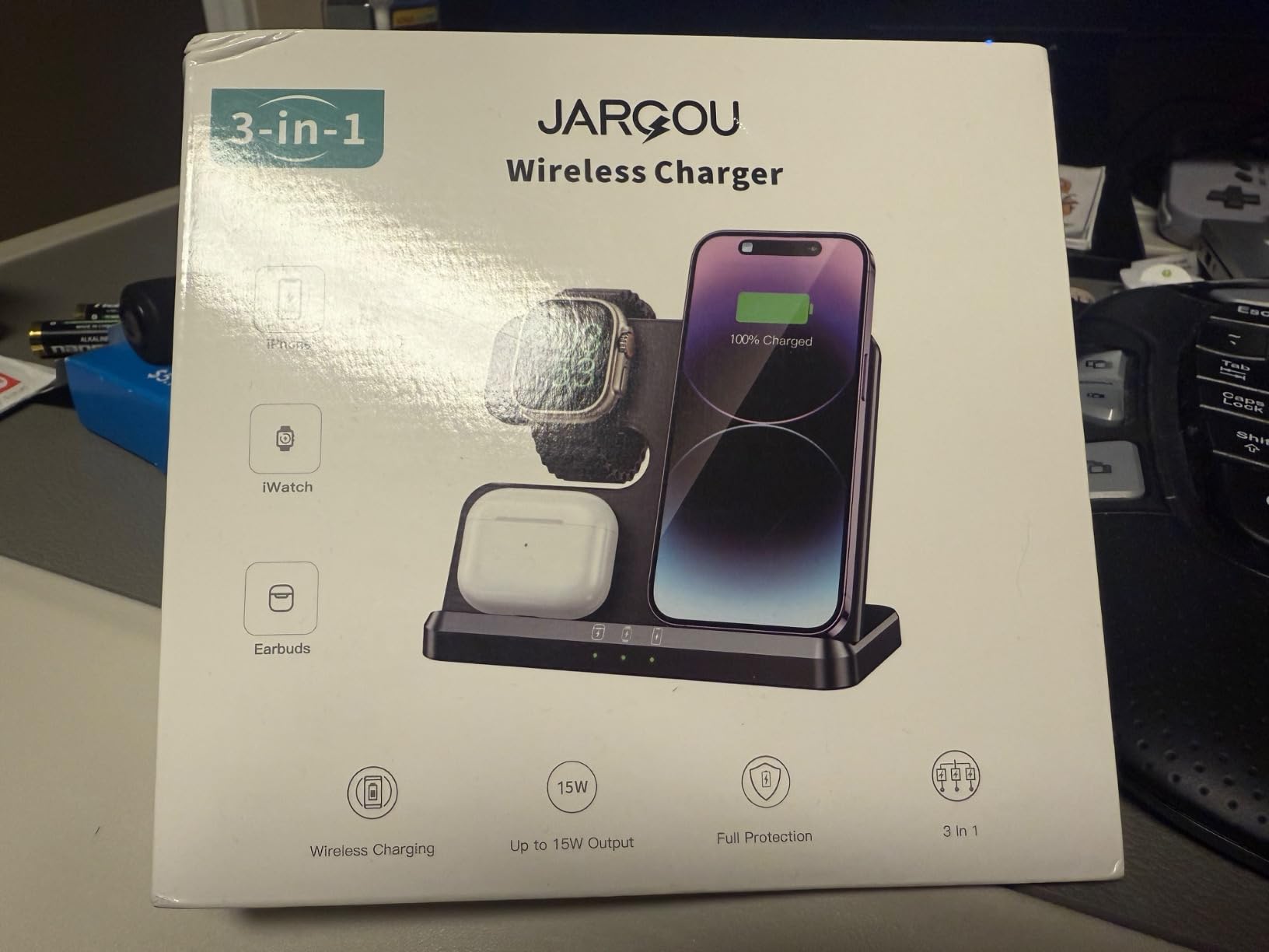 JARGOU 3 in 1 Charging Station for Apple Wireless Charger for iPhone 17 16e 16 15 14 13 12 11 X 8 & for iWatch Charger Wireless Charging Station for Multiple Devices for AirPods 2/3/4/Pro/Pro 2/Pro 3 Customer Review JARGOU 3 in 1 Charging Station for Apple Wireless Charger for iPhone 17 16e 16 15 14 13 12 11 X 8 & for iWatch Charger Wireless Charging Station for Multiple Devices for AirPods 2/3/4/Pro/Pro 2/Pro 3 - Customer Photo 2