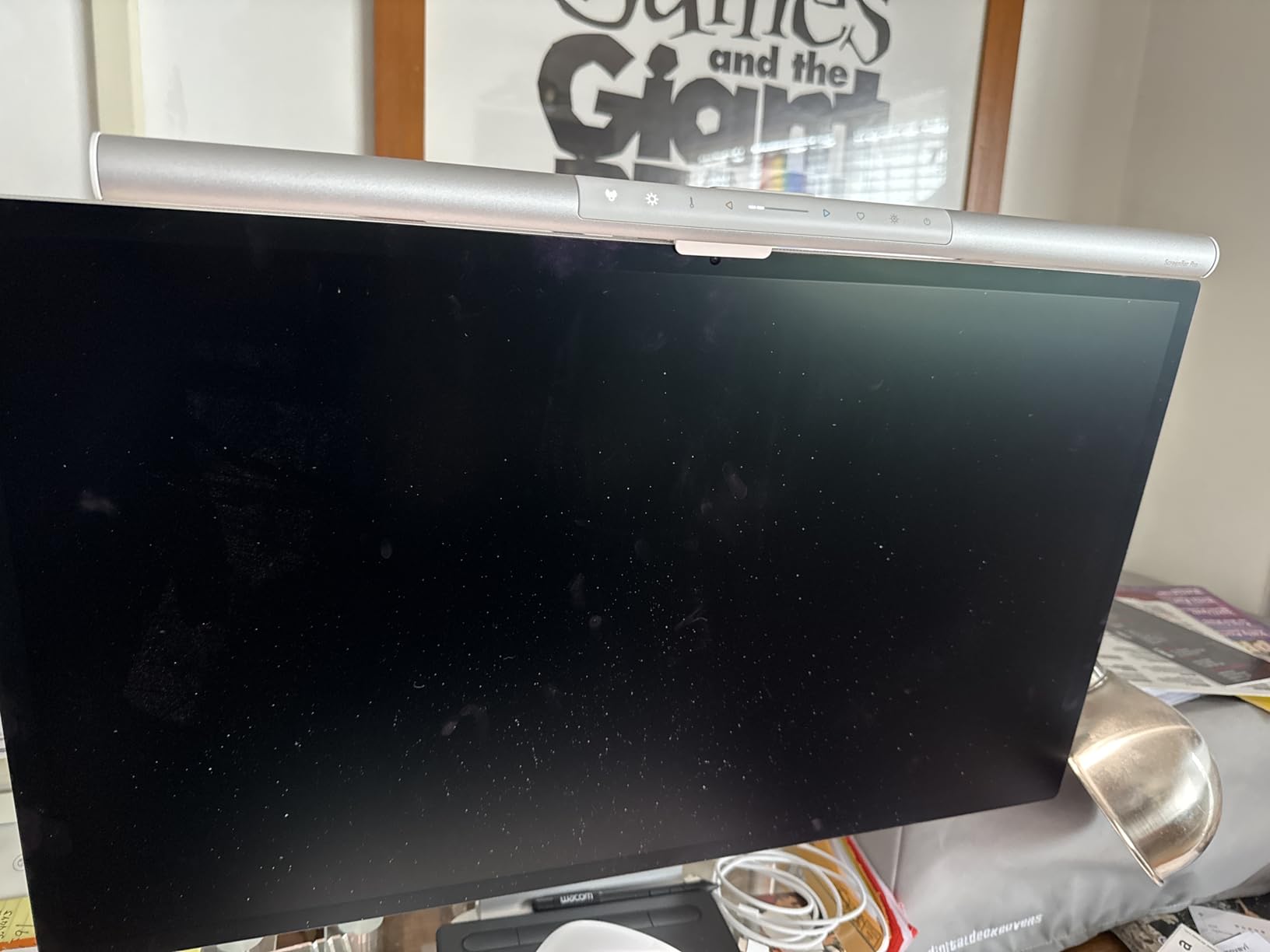 BenQ ScreenBar Pro LED Monitor Light Bar - Ultrawide Lighting, Motion Sensor, Adjustable Brightness/Color Temperature, Eye-Care USB-C Monitor lamp, No Glare, Space-Saving, Curved Monitors, Black Customer Review BenQ ScreenBar Pro LED Monitor Light Bar - Ultrawide Lighting, Motion Sensor, Adjustable Brightness/Color Temperature, Eye-Care USB-C Monitor lamp, No Glare, Space-Saving, Curved Monitors, Black - Customer Photo 2