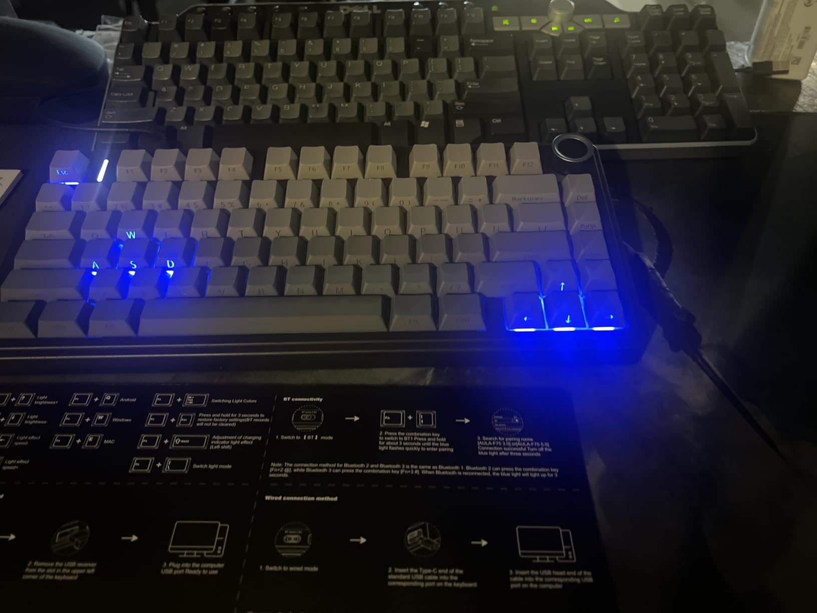 AULA F75 Pro Wireless Mechanical Keyboard,75% Hot Swappable Custom Keyboard with Knob,RGB Backlit,Pre-lubed Reaper Switches,Side Printed PBT Keycaps,2.4GHz/USB-C/BT5.0 Mechanical Gaming Keyboards Customer Review AULA F75 Pro Wireless Mechanical Keyboard,75% Hot Swappable Custom Keyboard with Knob,RGB Backlit,Pre-lubed Reaper Switches,Side Printed PBT Keycaps,2.4GHz/USB-C/BT5.0 Mechanical Gaming Keyboards - Customer Photo 2
