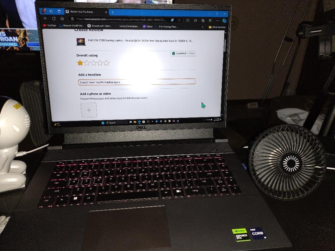 Dell G16 7630 Gaming Laptop - 16-inch QHD+ 240Hz 3ms Display, Intel Core i9-13900HX, 16GB DDR5 RAM, 1TB SSD, NVIDIA GeForce RTX 4070 8GB GDDR6, Windows 11 Home, Onsite Service - Metallic Nightshade - Customer Photo 3