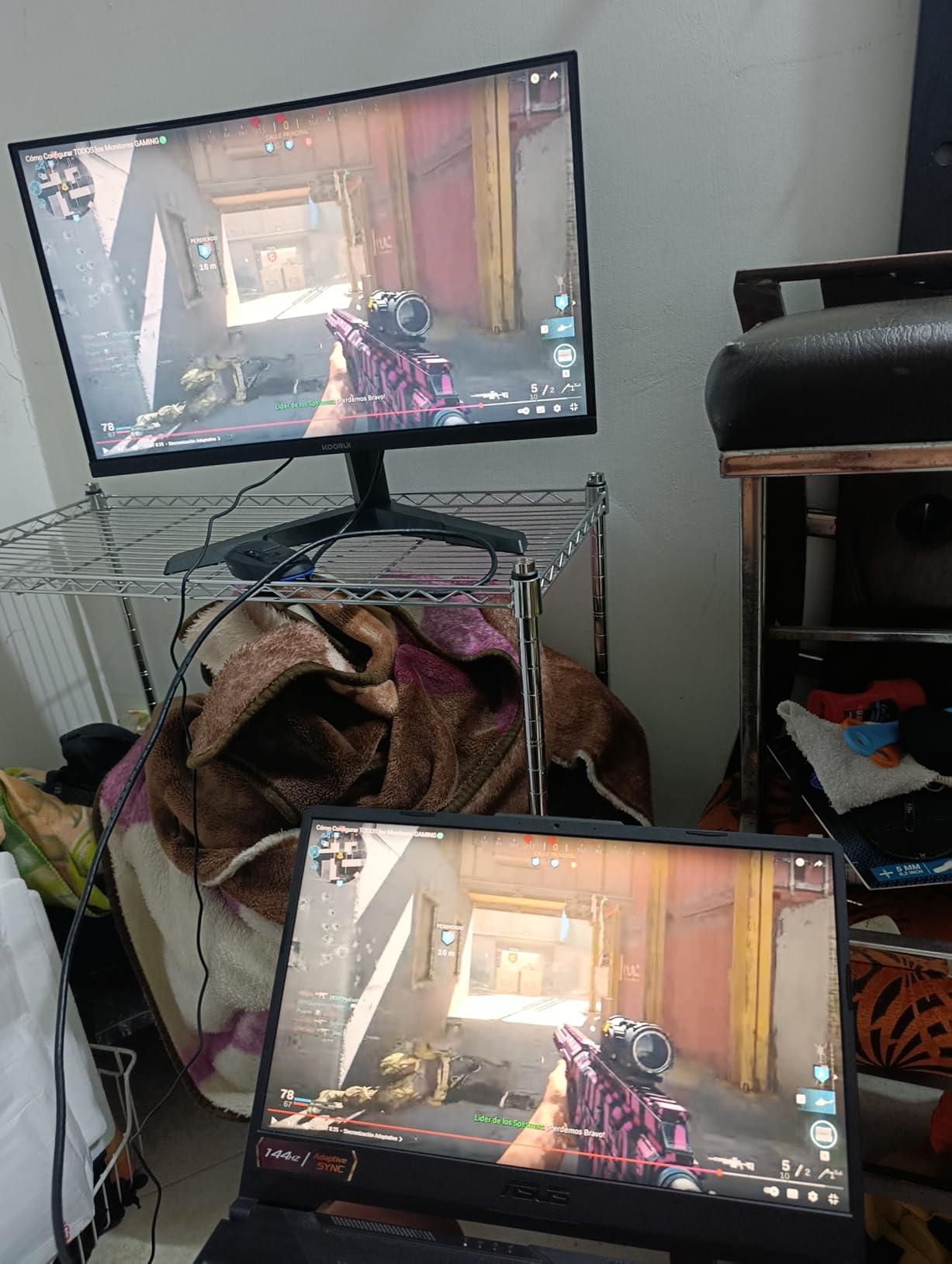 KOORUI 27 Inch Curved Gaming Monitor, Full HD 1080p 1500R 180Hz Computer Monitor, 99% sRGB, Adaptive Sync, Display Port 1.2x1 & HDMI 2.0x2, Eye Care, VESA Compatible, Black 27E6CA - Customer Photo 1