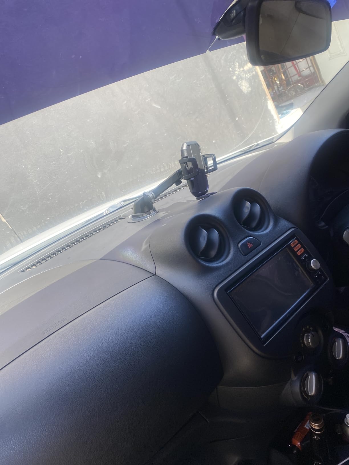 Upgraded 3-in-1 Car Phone Holder Mount [Powerful Suction] Phone Mount for Car Dashboard Air Vent Windshield,for All iPhone Android Phone (Black) - Customer Photo 1