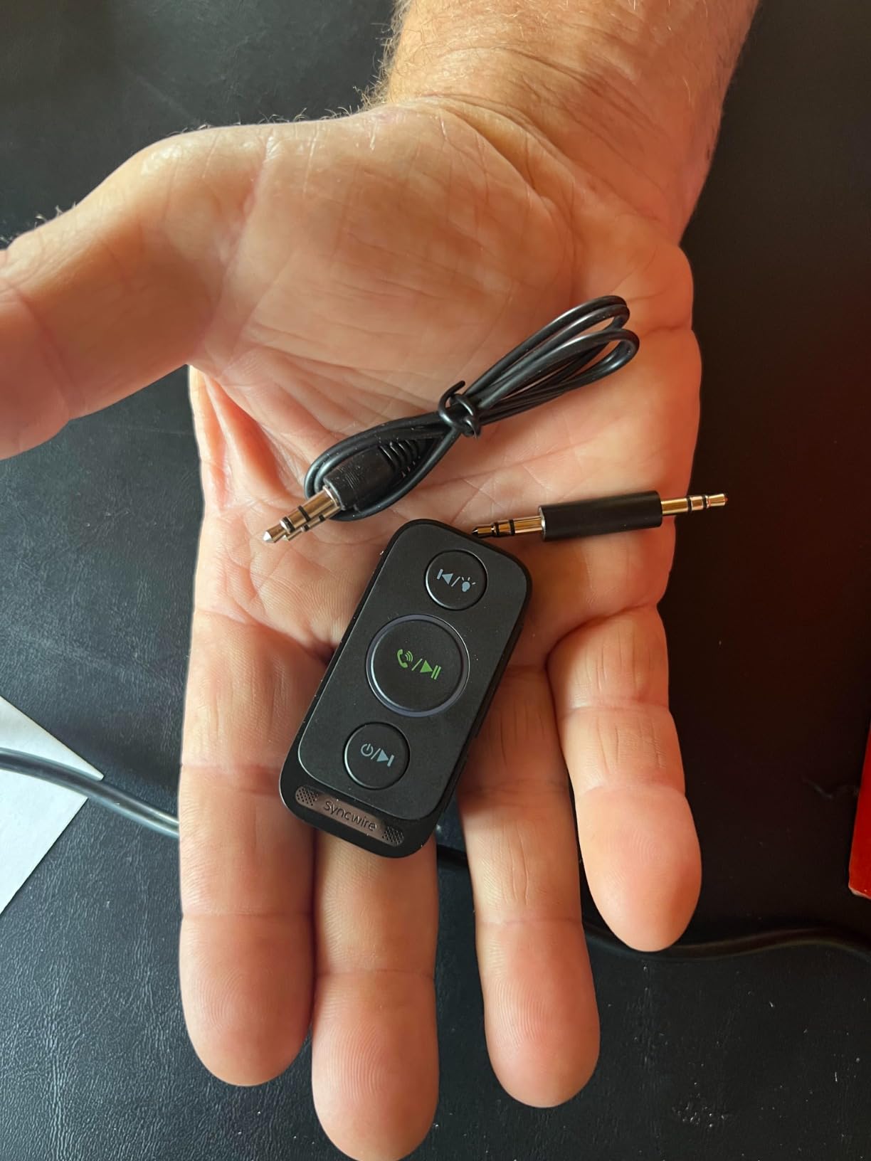 Syncwire Bluetooth 5.4 Receiver for Car, Noise Cancellation Bluetooth 3.5mm Aux Adapter for Car, Wireless Audio Receiver for Home Stereo, Wired Headphone, Hands-Free Call, 22H Battery, Deep Bass Customer Review Syncwire Bluetooth 5.4 Receiver for Car, Noise Cancellation Bluetooth 3.5mm Aux Adapter for Car, Wireless Audio Receiver for Home Stereo, Wired Headphone, Hands-Free Call, 22H Battery, Deep Bass - Customer Photo 1
