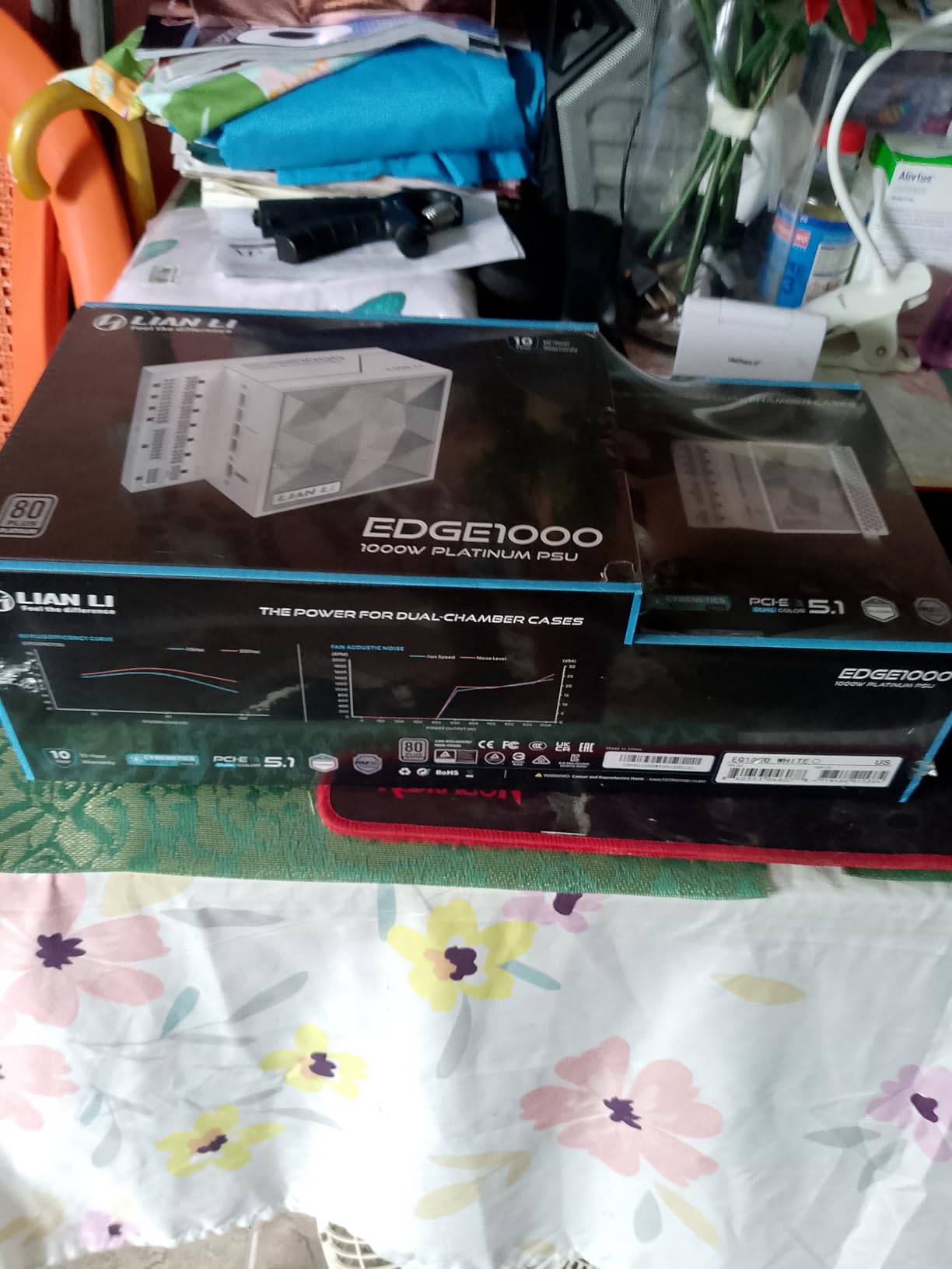 Lian Li Edge Series-1300W Full Modular Power Supply-80 Plus Platinum-ATX 3.0, 3.1-PCIE 5.1-L-Shape Design for Dual Chamber Case-120mm FDB Fan-Supports up to 4X USB Devices-White (EG1300WE.US) - Customer Photo 1