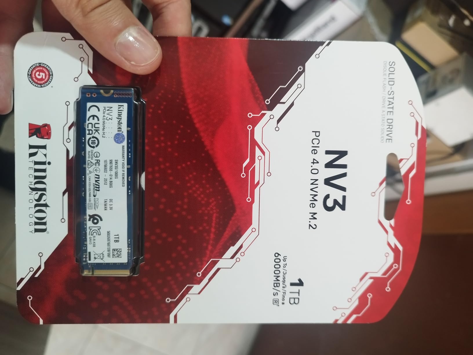 Kingston NV3 1TB M.2 2280 NVMe SSD | PCIe 4.0 Gen 4x4 | Up to 6000 MB/s | SNV3S/1000G customer photo 2