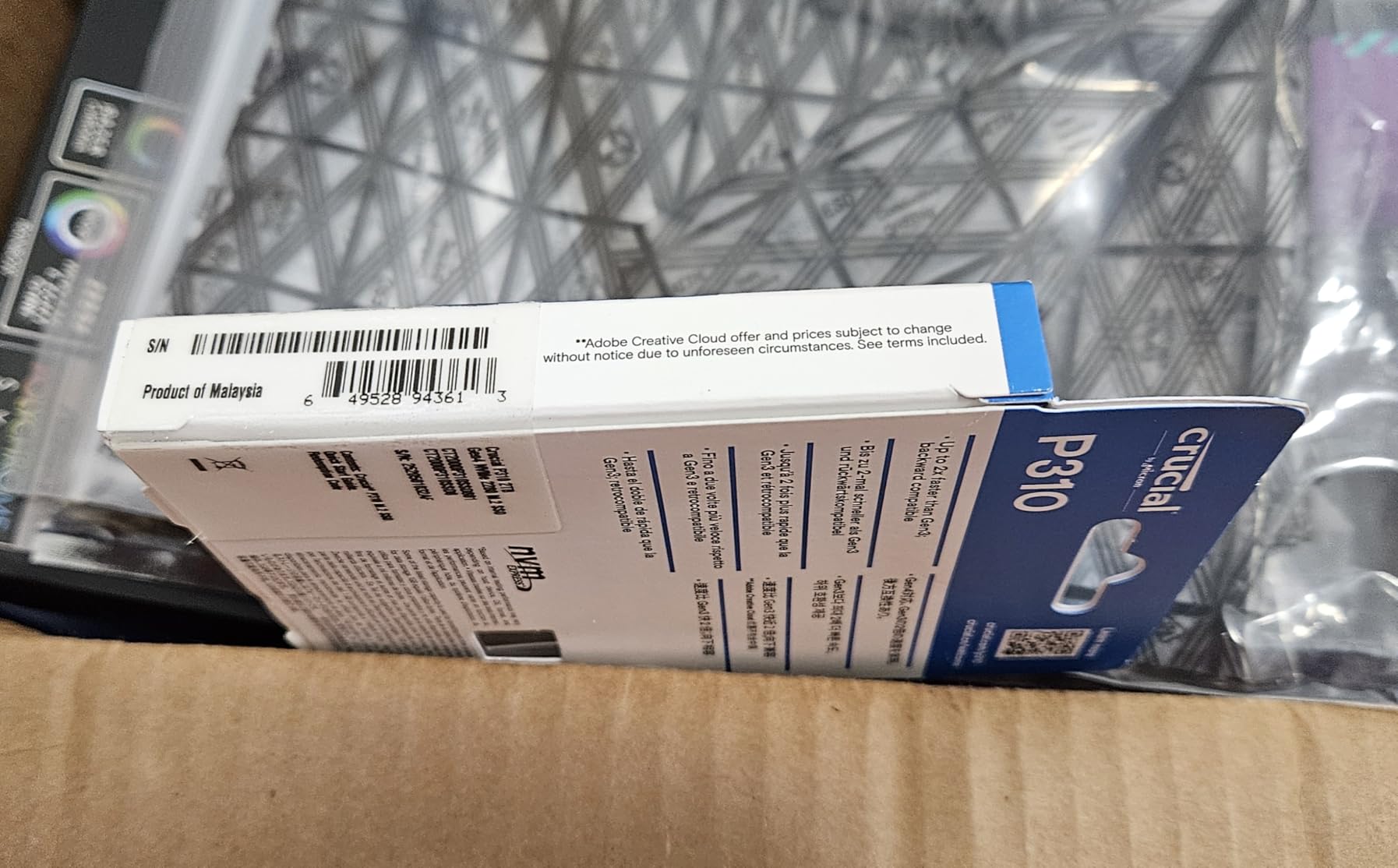 Crucial P310 2TB SSD, PCIe Gen4 NVMe M.2 2280, Up to 7,100MB/s, for Laptop, Desktop (PC), & Handheld Gaming Consoles, Includes Acronis Data Recovery Software, Solid State Drive - CT2000P310SSD801 Customer Review Crucial P310 2TB SSD, PCIe Gen4 NVMe M.2 2280, Up to 7,100MB/s, for Laptop, Desktop (PC), & Handheld Gaming Consoles, Includes Acronis Data Recovery Software, Solid State Drive - CT2000P310SSD801 - Customer Photo 3