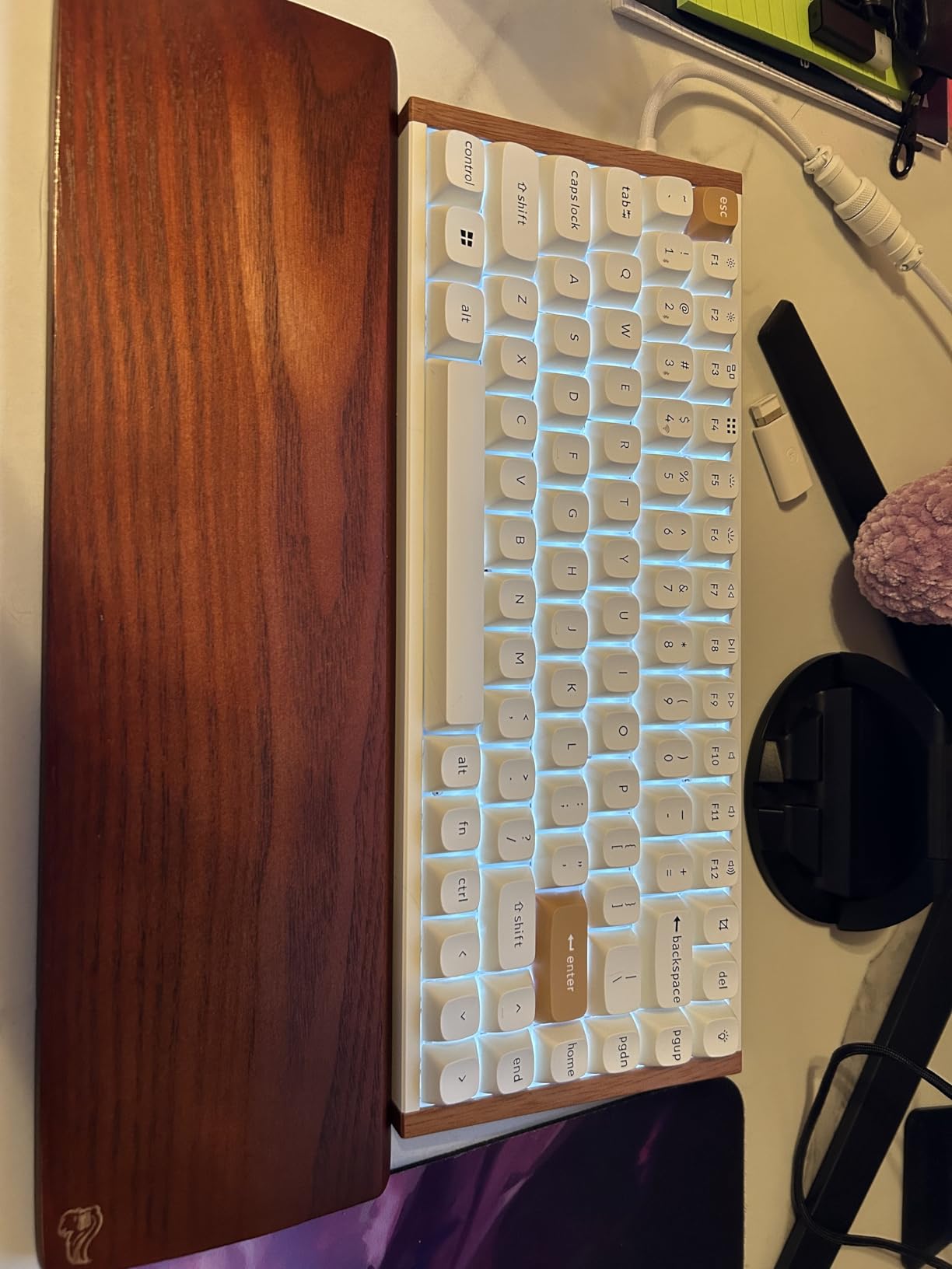 Keychron K2 HE Rapid Trigger Wireless Custom Mechanical Keyboard with Hall Effect Gateron Double-Rail Magnetic Switch, QMK 2.4 GHz Bluetooth 5.2 RGB Compatible with Mac Windows Linux (Aluminum + Wood) Customer Review Keychron K2 HE Rapid Trigger Wireless Custom Mechanical Keyboard with Hall Effect Gateron Double-Rail Magnetic Switch, QMK 2.4 GHz Bluetooth 5.2 RGB Compatible with Mac Windows Linux (Aluminum + Wood) - Customer Photo 2