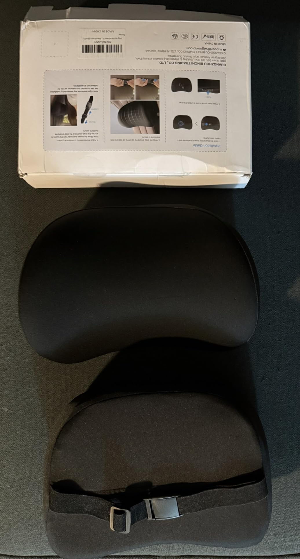 Wigoo 2025 Upgrade Car Neck Pillow [No More Pressure, Odorless] Soft Car Headrest Pillow with Adjustable Strap Removable Cover 100% Memory Foam, Fits All Vehicles (Black 2-Pack) - Customer Photo 1