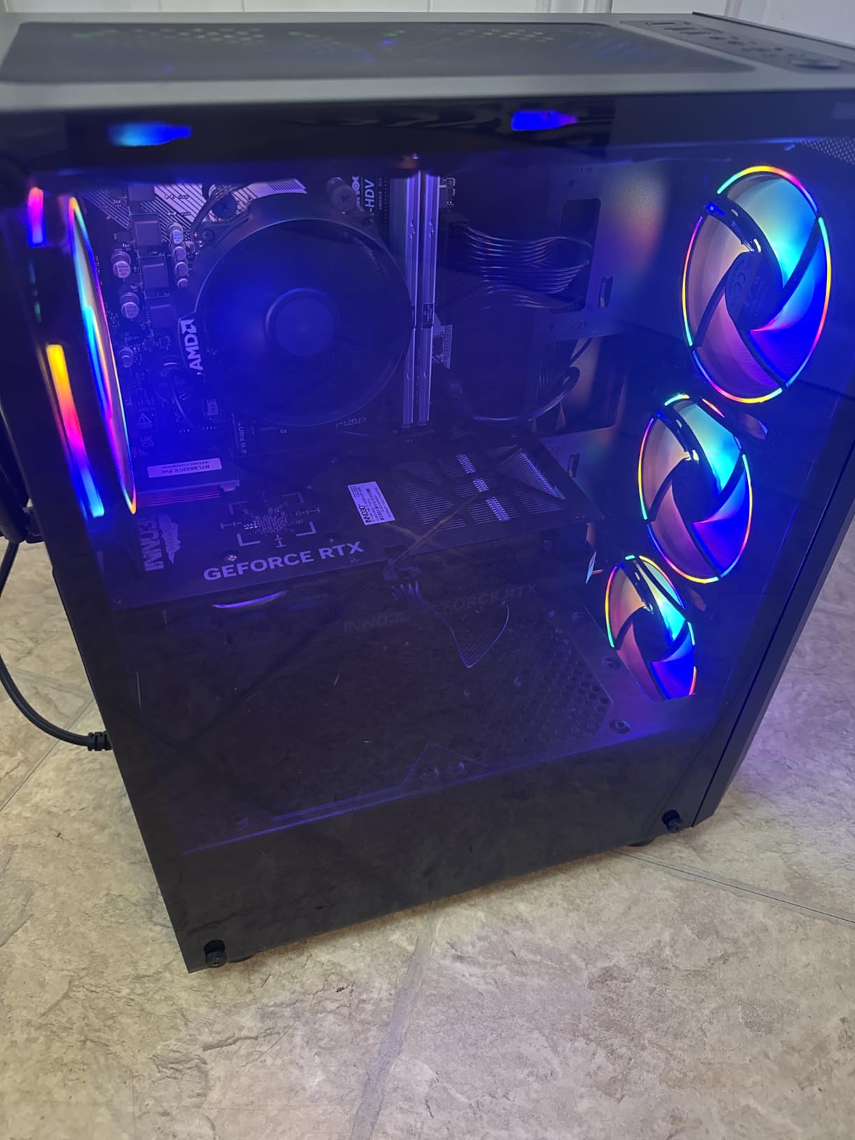 MXZ Gaming PC Computer R5 3600, RTX 4060, 16G DDR4, NVME 500G, B450,6RGB Fans,Windows 11 Pro Ready to use, Gamer Desktop Computer(R5 3600| RTX 4060) - Customer Photo 4