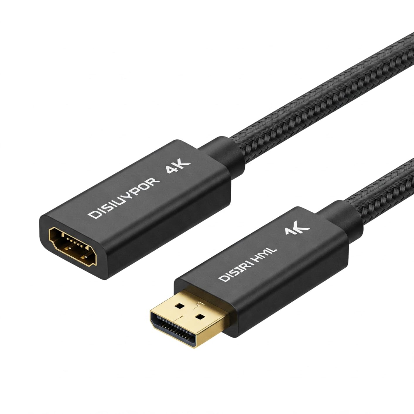 JSAUX DisplayPort to HDMI Cable 4K@60Hz, 3.3ft DP to HDMI 2.0 Male UHD 2K@120/1080P@120 Nylon DP to HDTV Uni-Directional Cord for Dell, Projector, Desktop, AMD, NVIDIA, Lenovo, HP, ThinkPad - Customer Photo 1