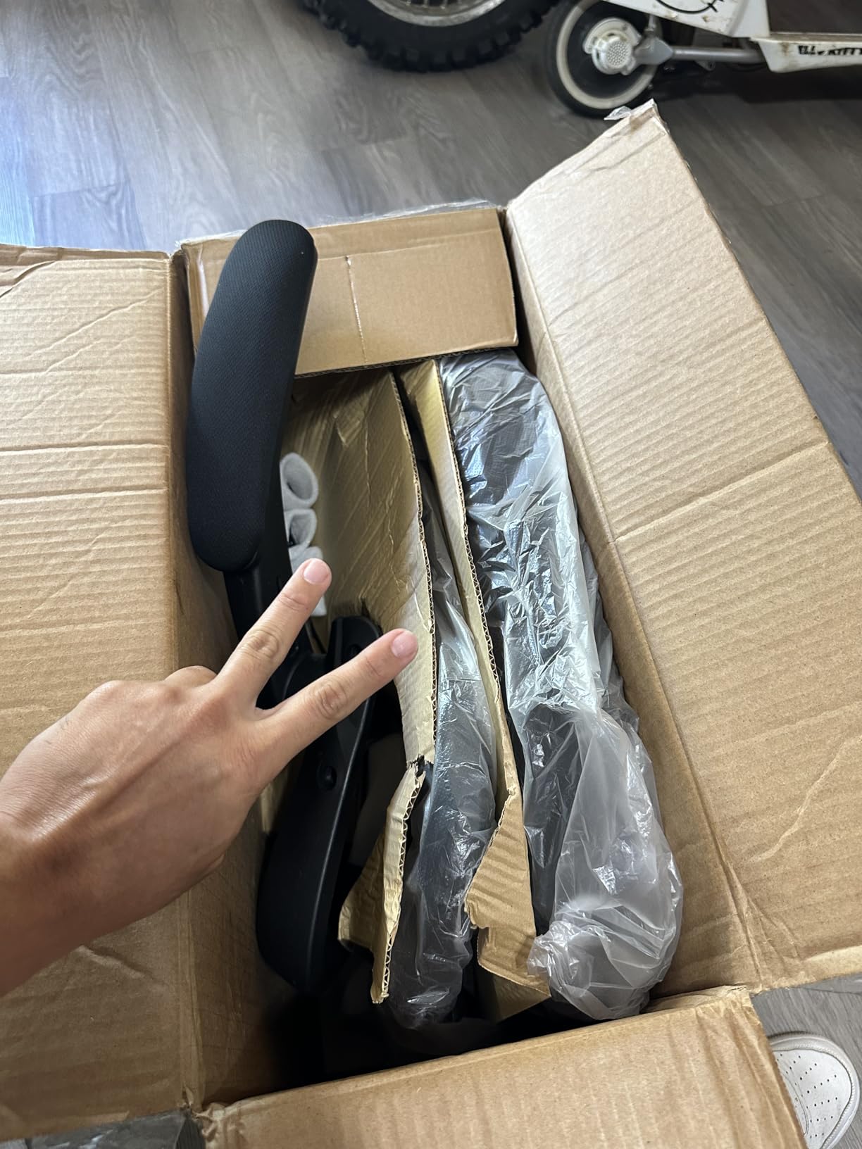 Office Chair, Ergonomic Desk Chairs 330LBS Capacity High Back Mesh Computer Chair with Flip-up Armrests, Comfy Work Chair with Adjustable Lumbar Support, Rolling Chair - Customer Photo 1