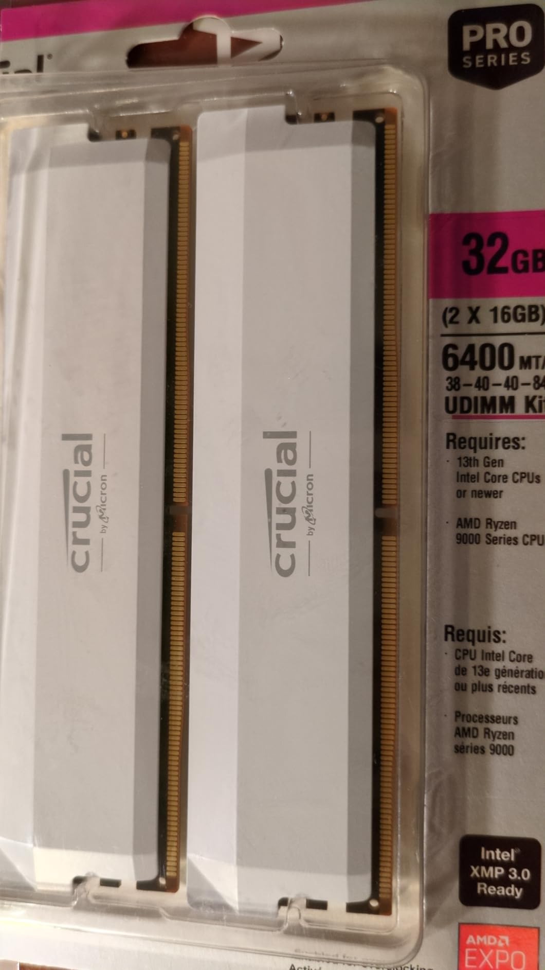 Crucial Pro DDR5 RAM 32GB Kit (2x16GB) 6400MHz CL38, Overclocking Desktop Gaming Memory, Intel XMP 3.0 & AMD Expo Compatible – Black CP2K16G64C38U5B Customer Review Crucial Pro DDR5 RAM 32GB Kit (2x16GB) 6400MHz CL38, Overclocking Desktop Gaming Memory, Intel XMP 3.0 & AMD Expo Compatible – Black CP2K16G64C38U5B - Customer Photo 5