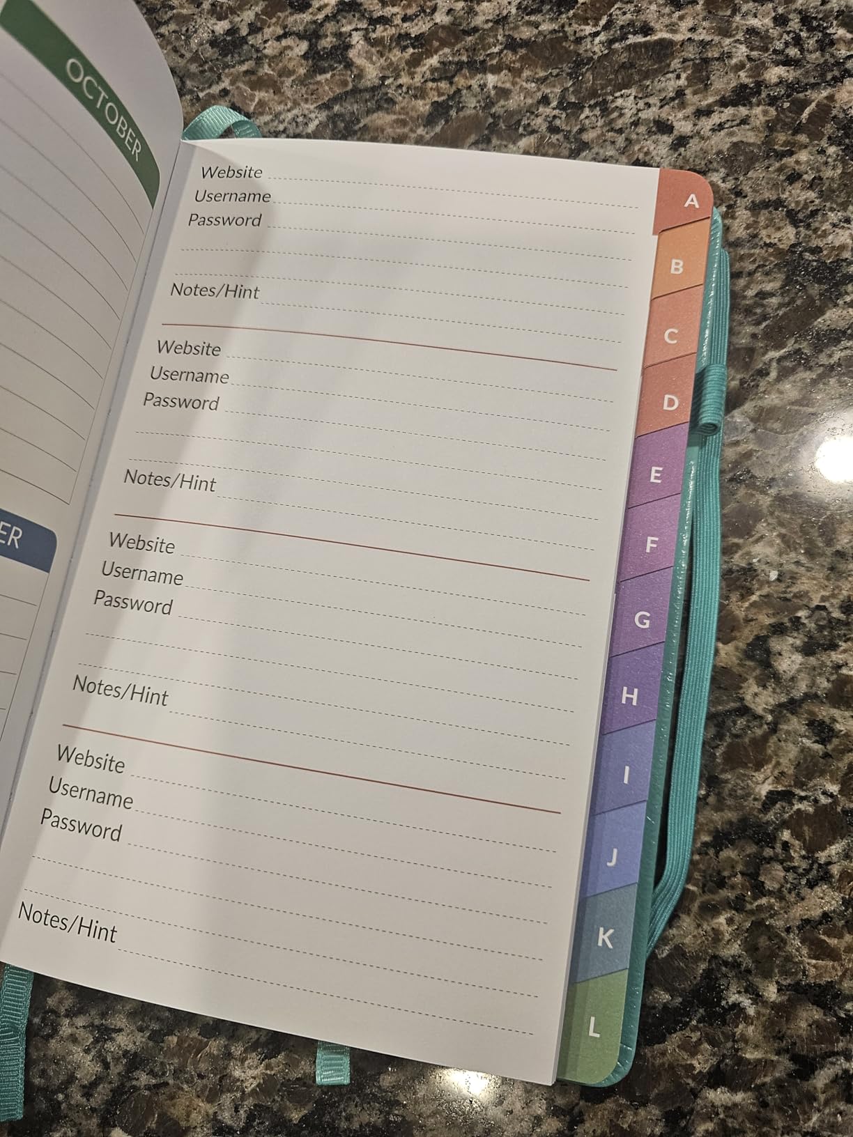 SUNEE Password Book with Colorful Alphabetical Tabs, Password Books for Seniors, Password Keeper Book for Computer and Internet Address Website Login, 5.3''x 7.7''- Rose Gold Customer Review SUNEE Password Book with Colorful Alphabetical Tabs, Password Books for Seniors, Password Keeper Book for Computer and Internet Address Website Login, 5.3''x 7.7''- Rose Gold - Customer Photo 1