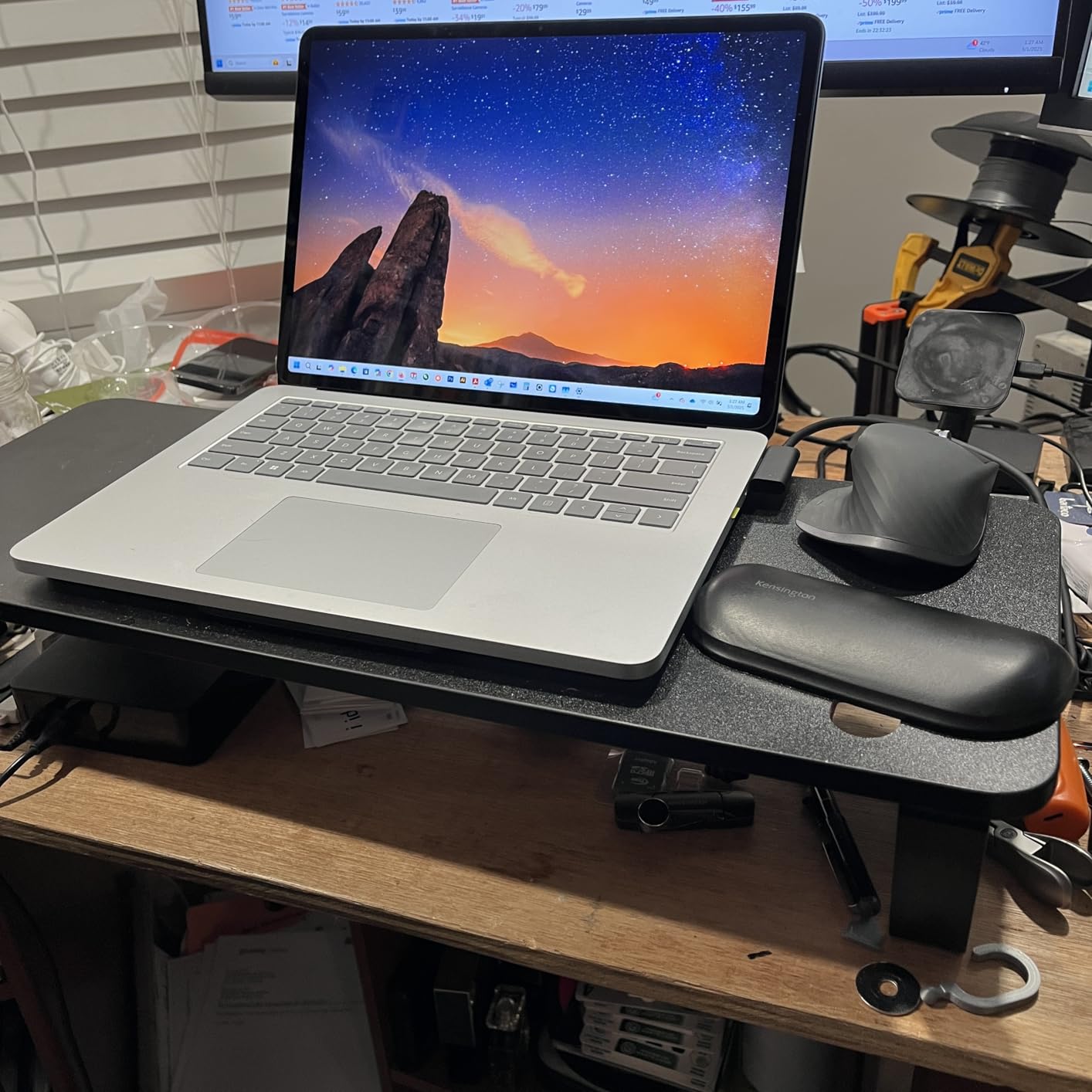 ARES WING Monitor Stand Riser, Monitor Stand for Desk with RGB Lights, 24 Inches Wooden Computer Riser, Desk Organizer for Printers/PC and Laptop for Home & Office, Black Customer Review ARES WING Monitor Stand Riser, Monitor Stand for Desk with RGB Lights, 24 Inches Wooden Computer Riser, Desk Organizer for Printers/PC and Laptop for Home & Office, Black - Customer Photo 1