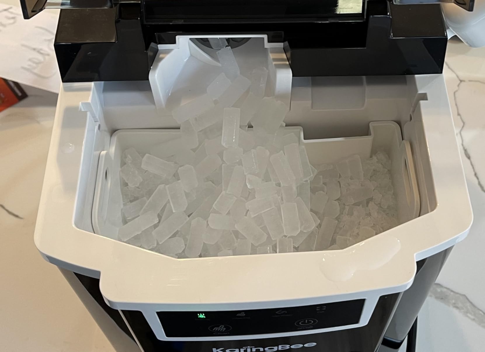 Countertop Nugget Ice Maker - 45 lbs/Day, Rapid 5-Min Soft Chewable Pellet Ice Production - Self-Cleaning Sonic & Pebble Ice Machine for Home, Kitchen, Office - Stainless Steel Customer Review Countertop Nugget Ice Maker - 45 lbs/Day, Rapid 5-Min Soft Chewable Pellet Ice Production - Self-Cleaning Sonic & Pebble Ice Machine for Home, Kitchen, Office - Stainless Steel - Customer Photo 1